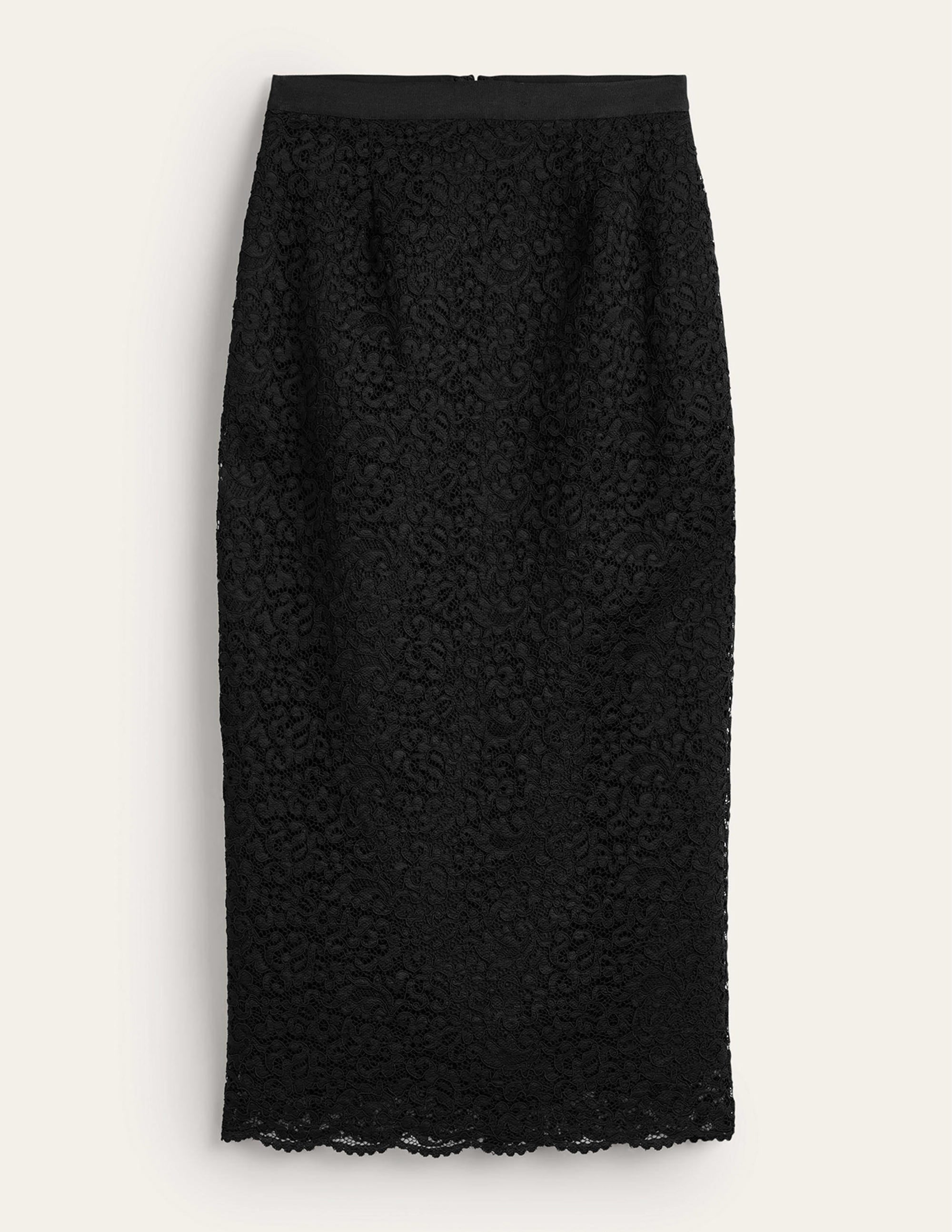 Lace Midi Skirt-Black - Image 6
