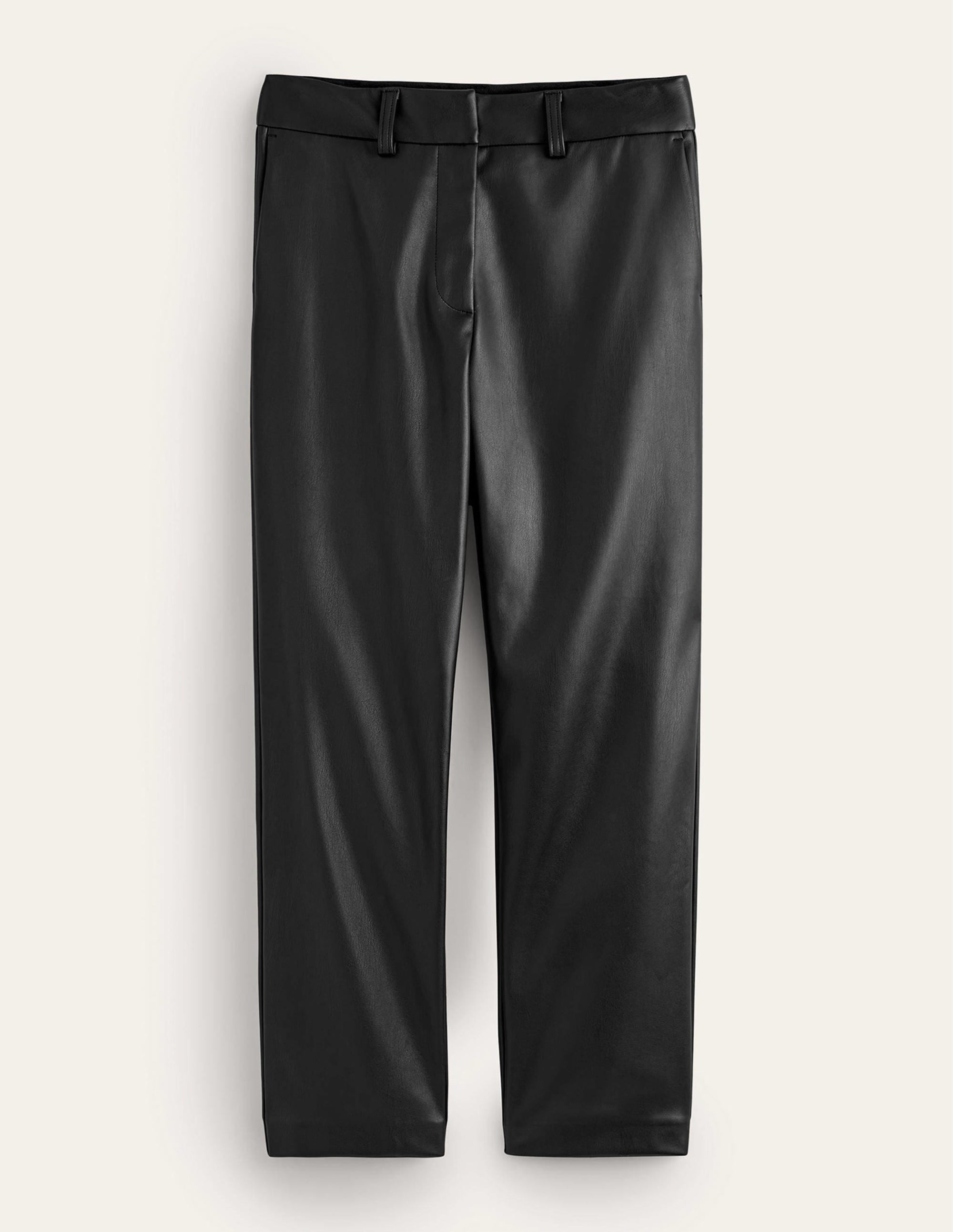 Tapered Faux-Leather Pants-Black - Image 5