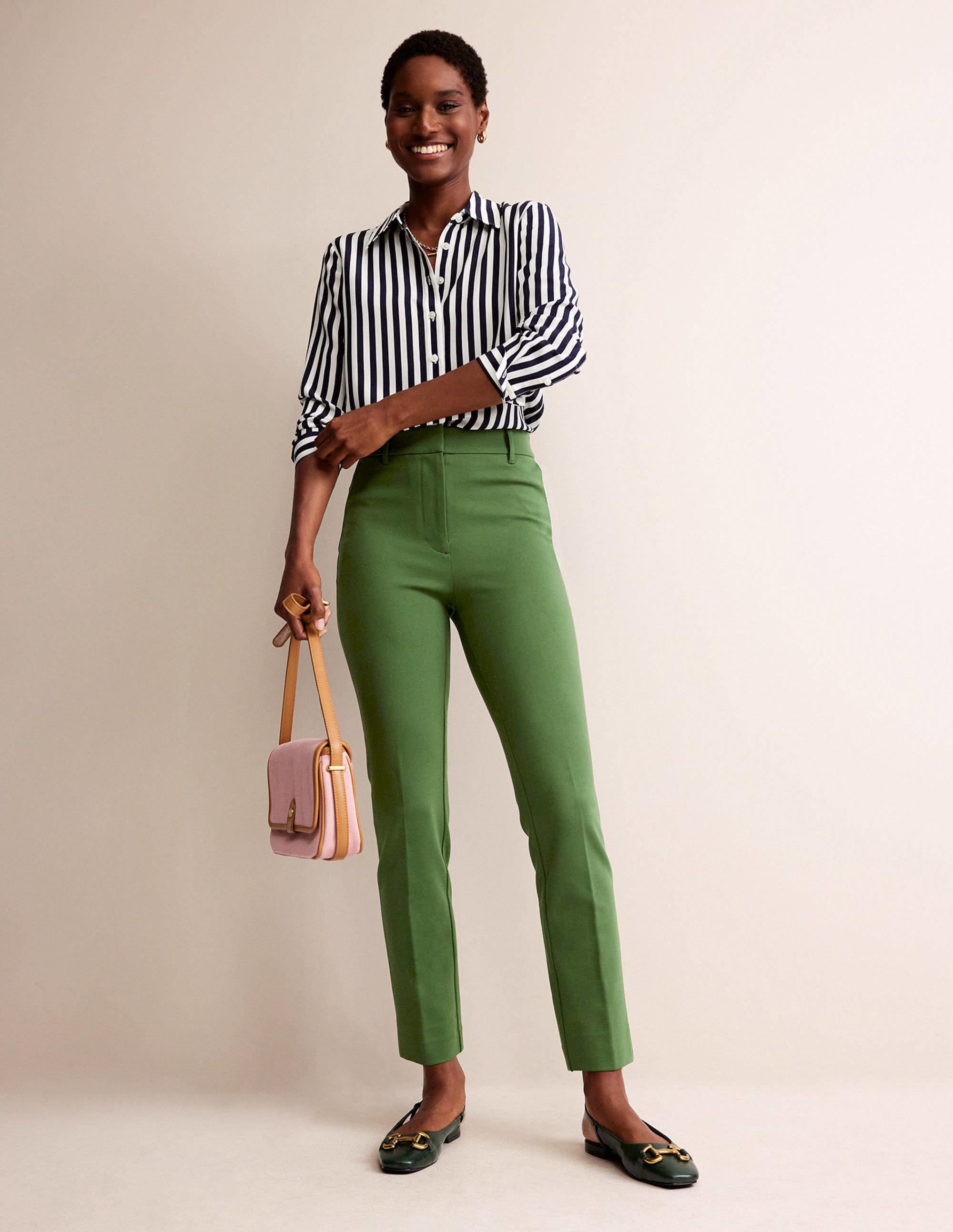 Highgate Ponte Pants-Winter Green - Image 1