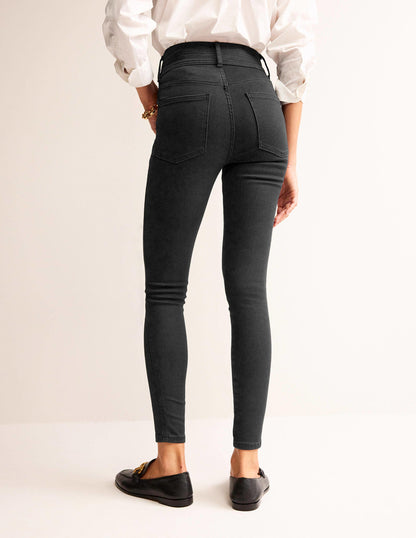 Mid-Rise Skinny Jeans-Black