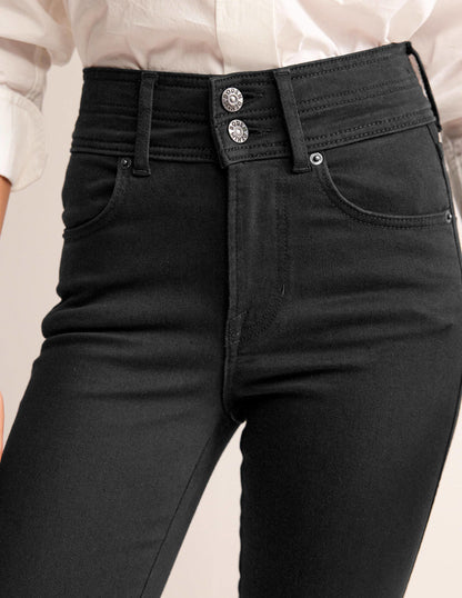 Mid-Rise Skinny Jeans-Black