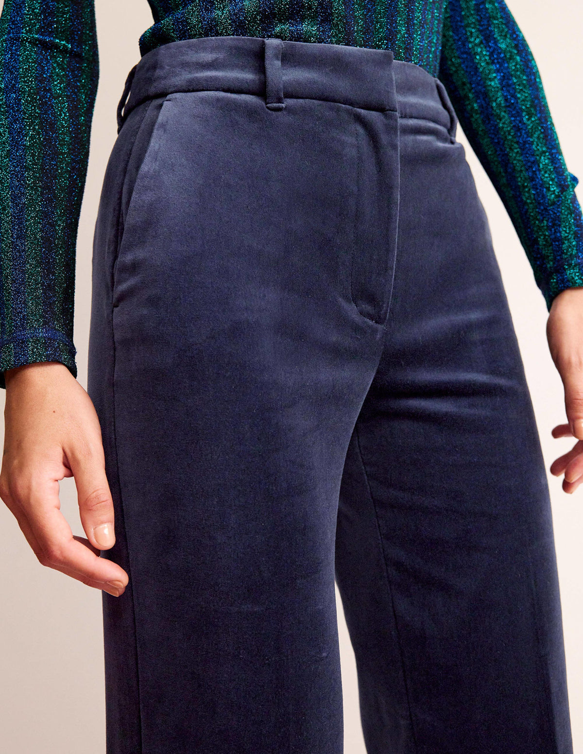 Kew Velvet Pants-Navy - Image 2