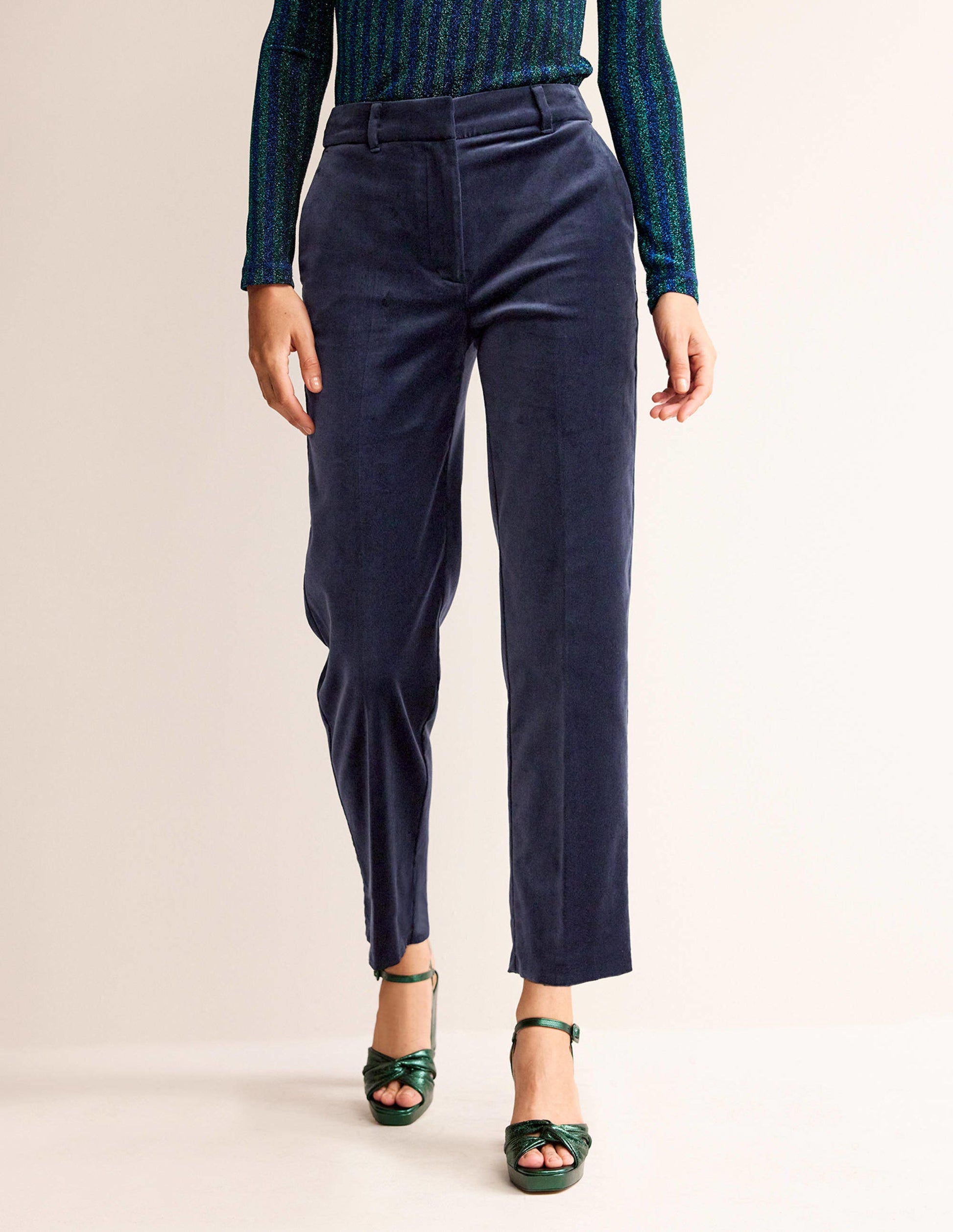 Kew Velvet Pants-Navy-4