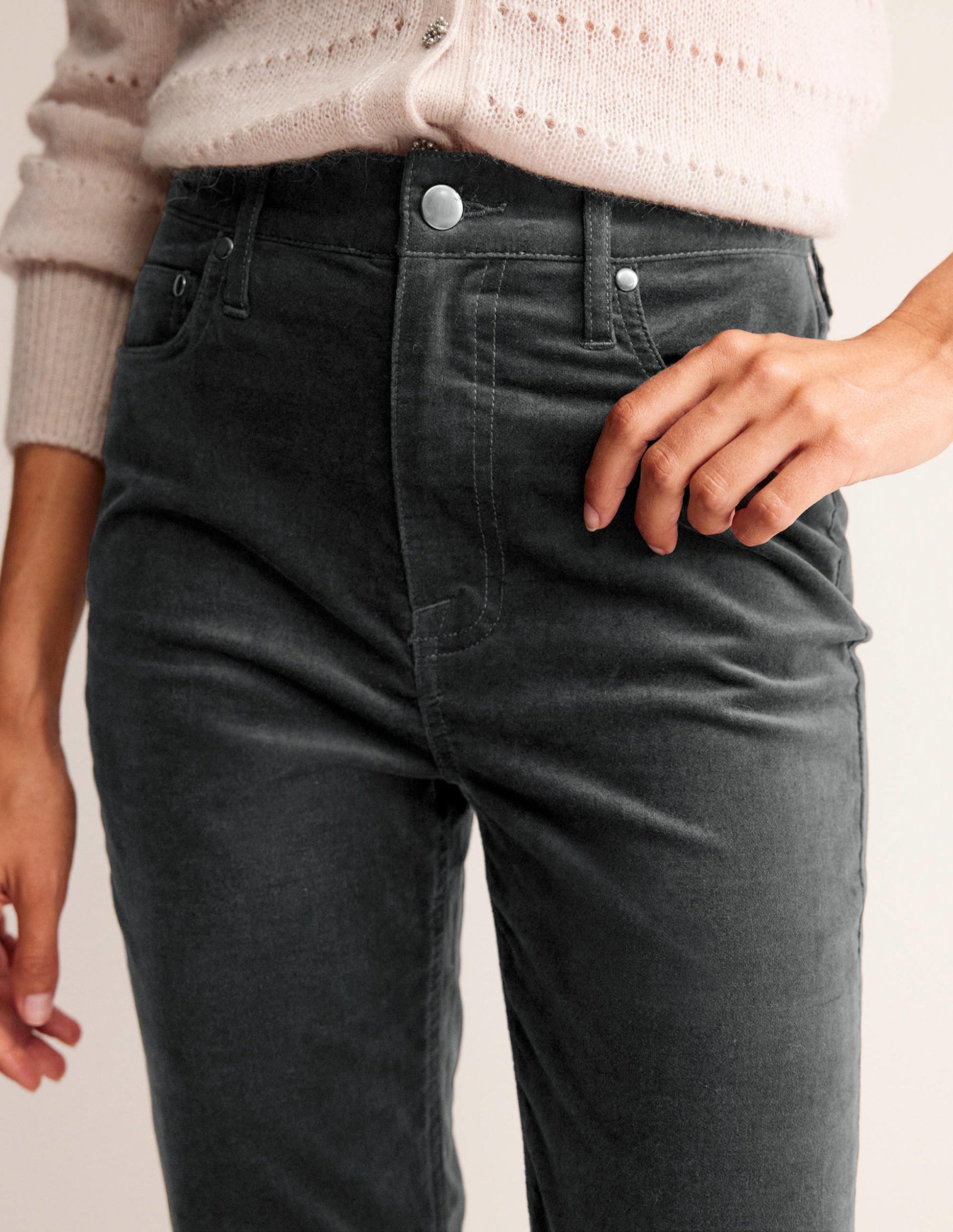 Velveteen 5 Pocket Jeans-Asphalt-5