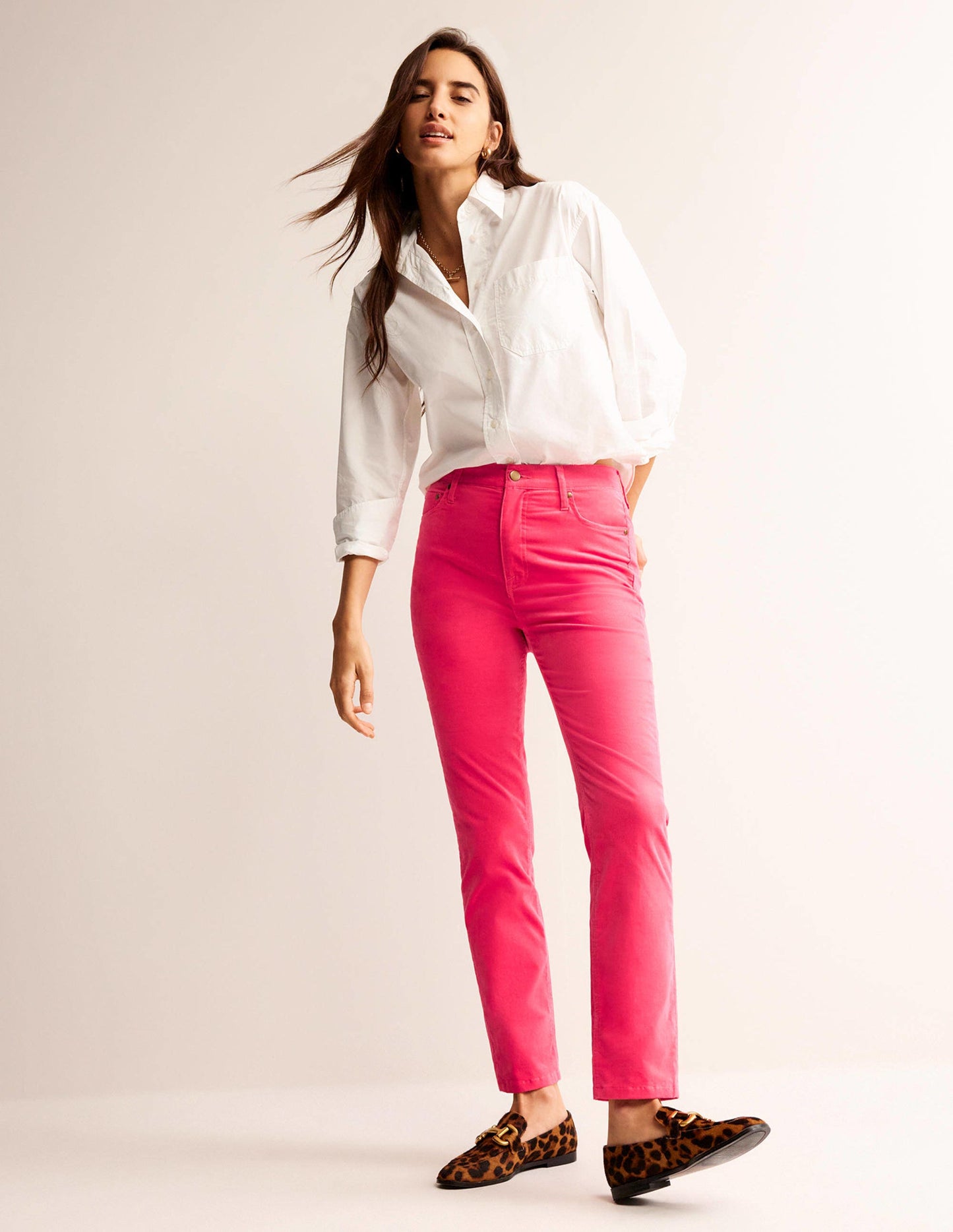 Velveteen 5 Pocket Jeans-Dusty Rose