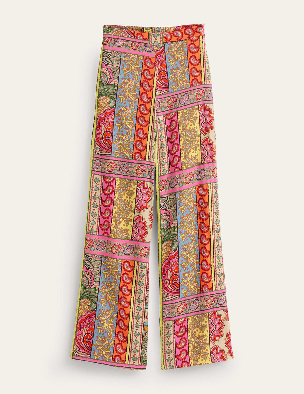 Fluid Wide-Leg Pants-Multi, Patchwork - Image 6