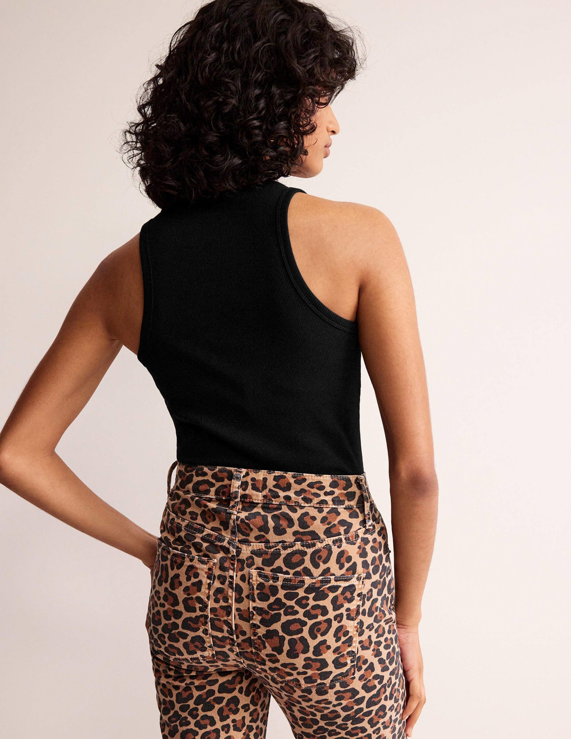Cotton Ribbed Jersey Tank-Black-3