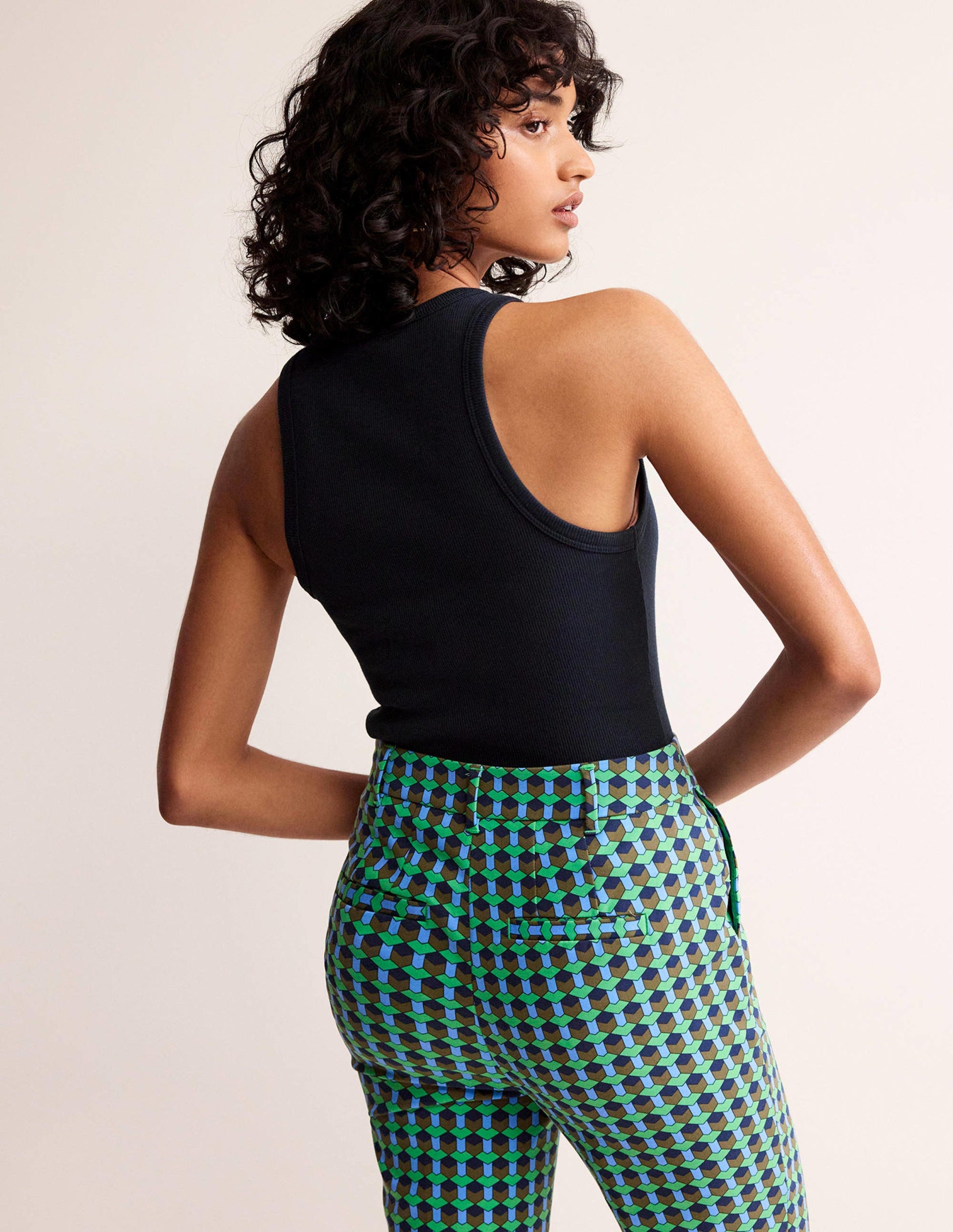 Cotton Ribbed Jersey Tank-Navy-4