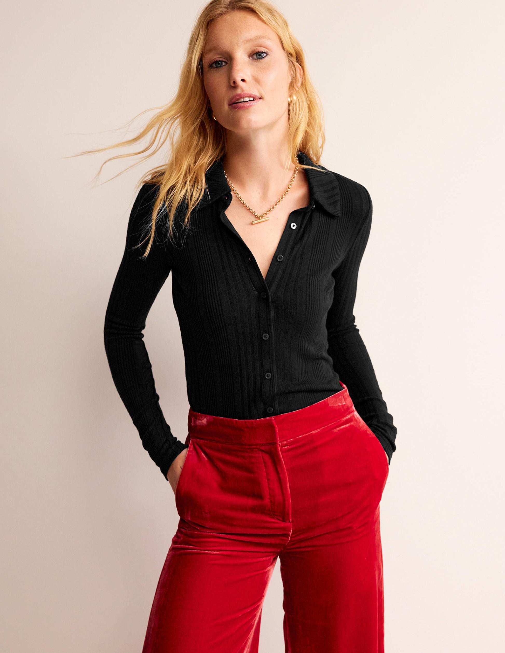 Charlotte Jersey Shirt-Black-1