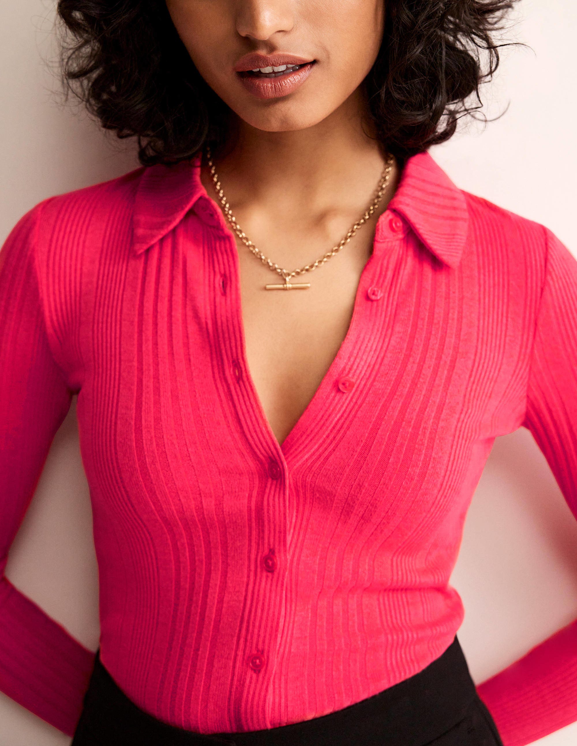 Charlotte Jersey Shirt-Pop Peony - Image 2