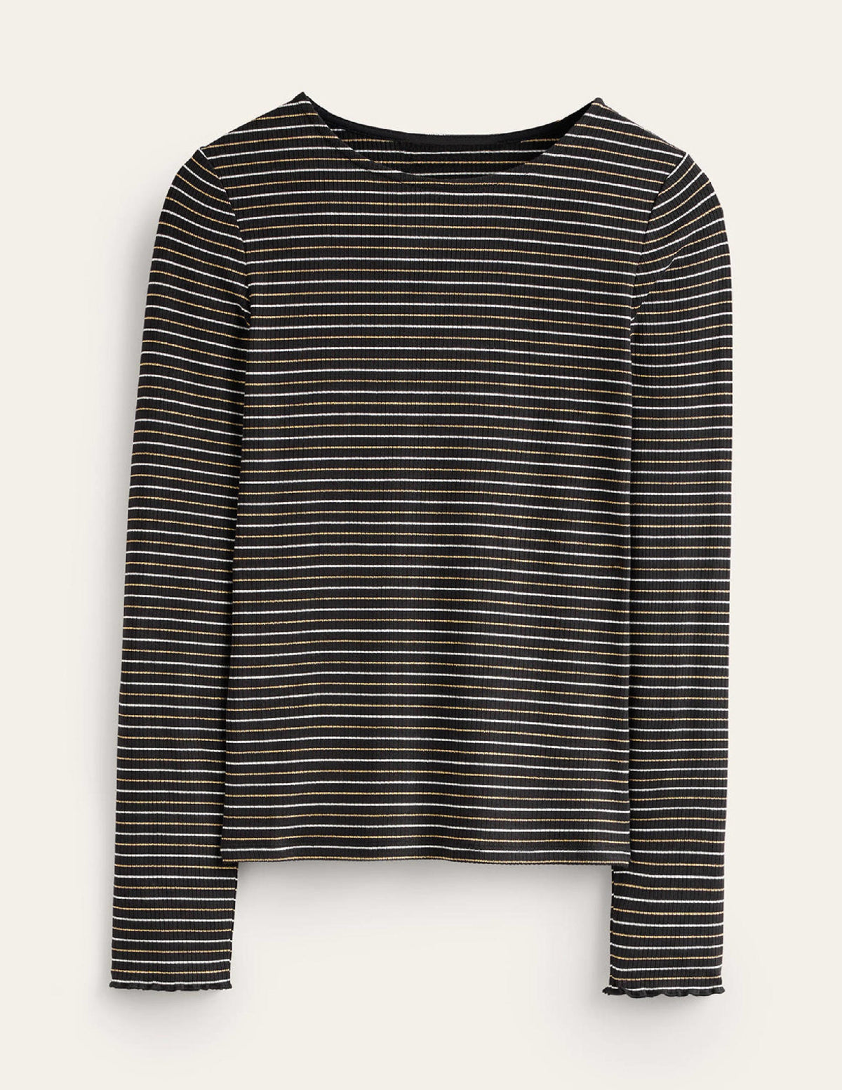 Long Sleeve Metallic Top-Black Stripe - Image 5