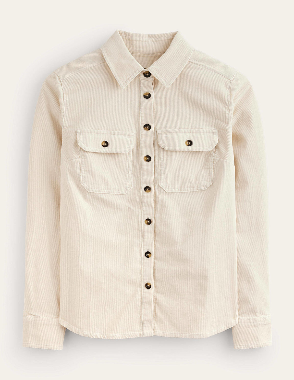 Straight-Fit Corduroy Shirt-Vanilla-6