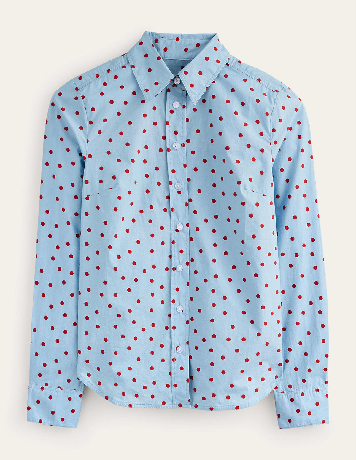 Sienna Cotton Shirt-Heron Blue, Spaced Dot - Image 6