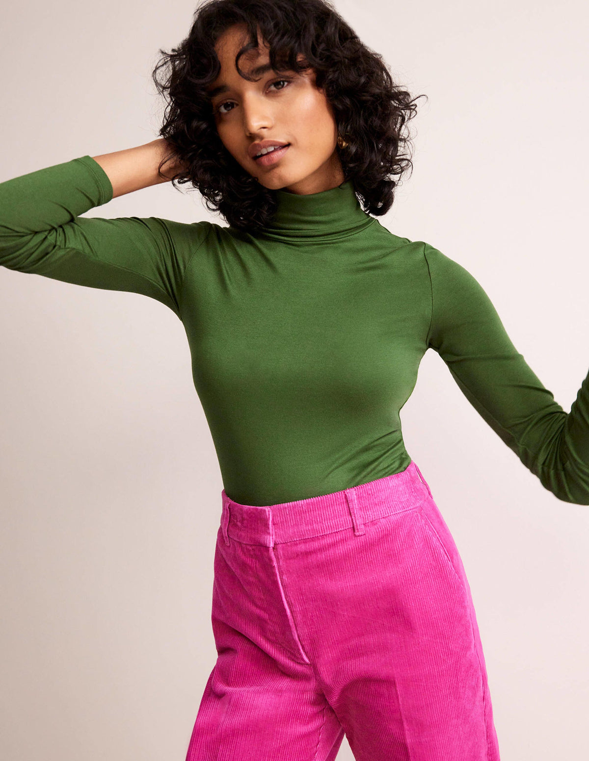 Polly Jersey Top-Winter Green-1