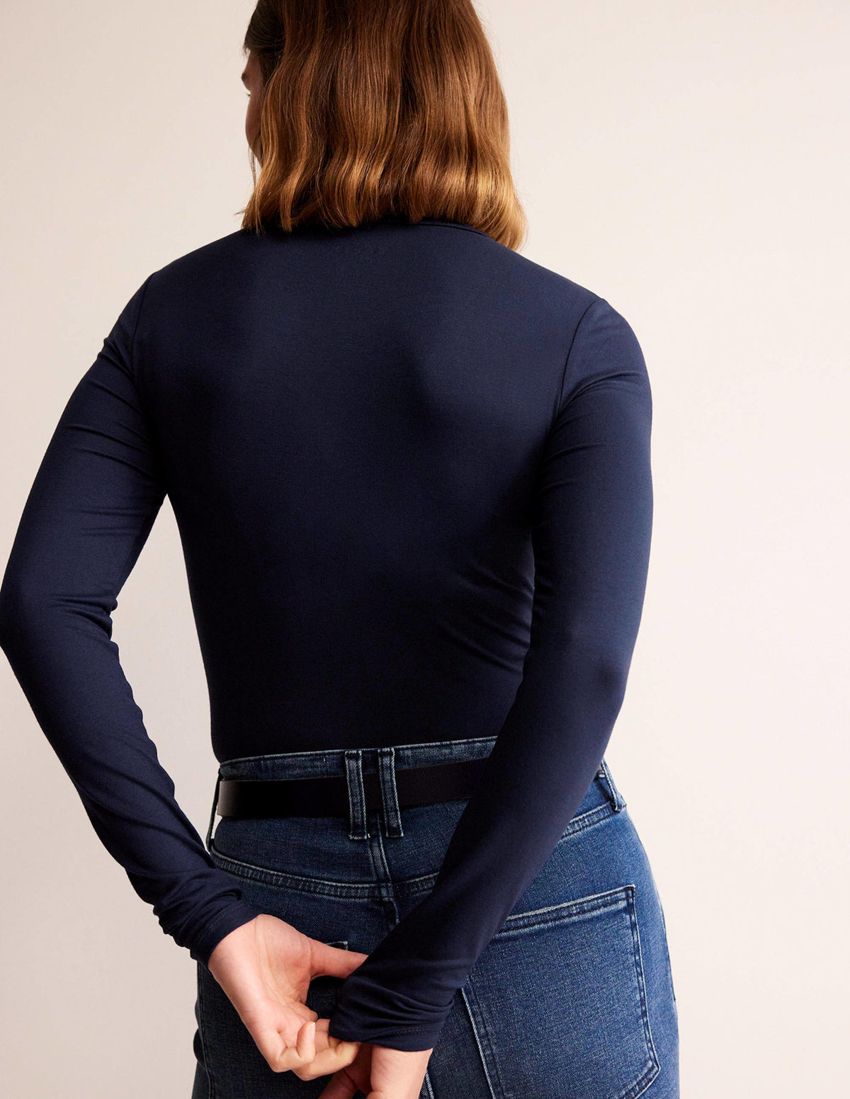Polly Jersey Top-French Navy-3