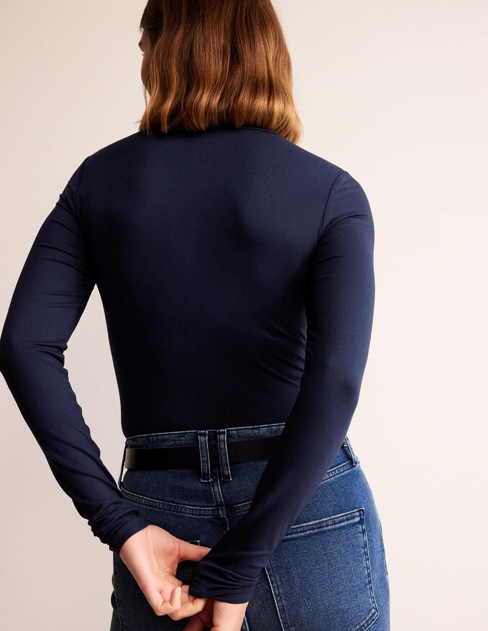 Polly Jersey Top-French Navy - Image 3