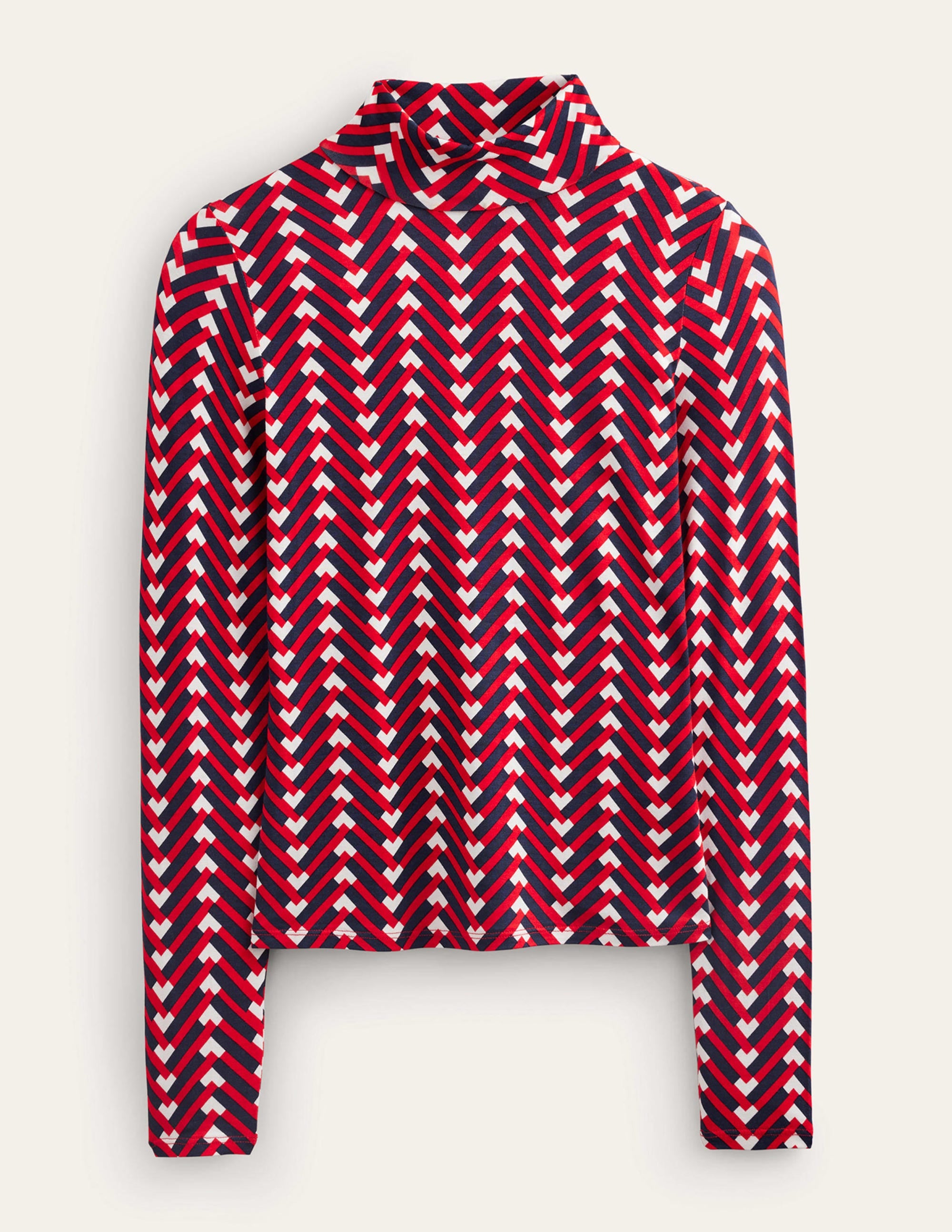 Polly Jersey Top-Hot Pepper, Chevron Geo - Image 7