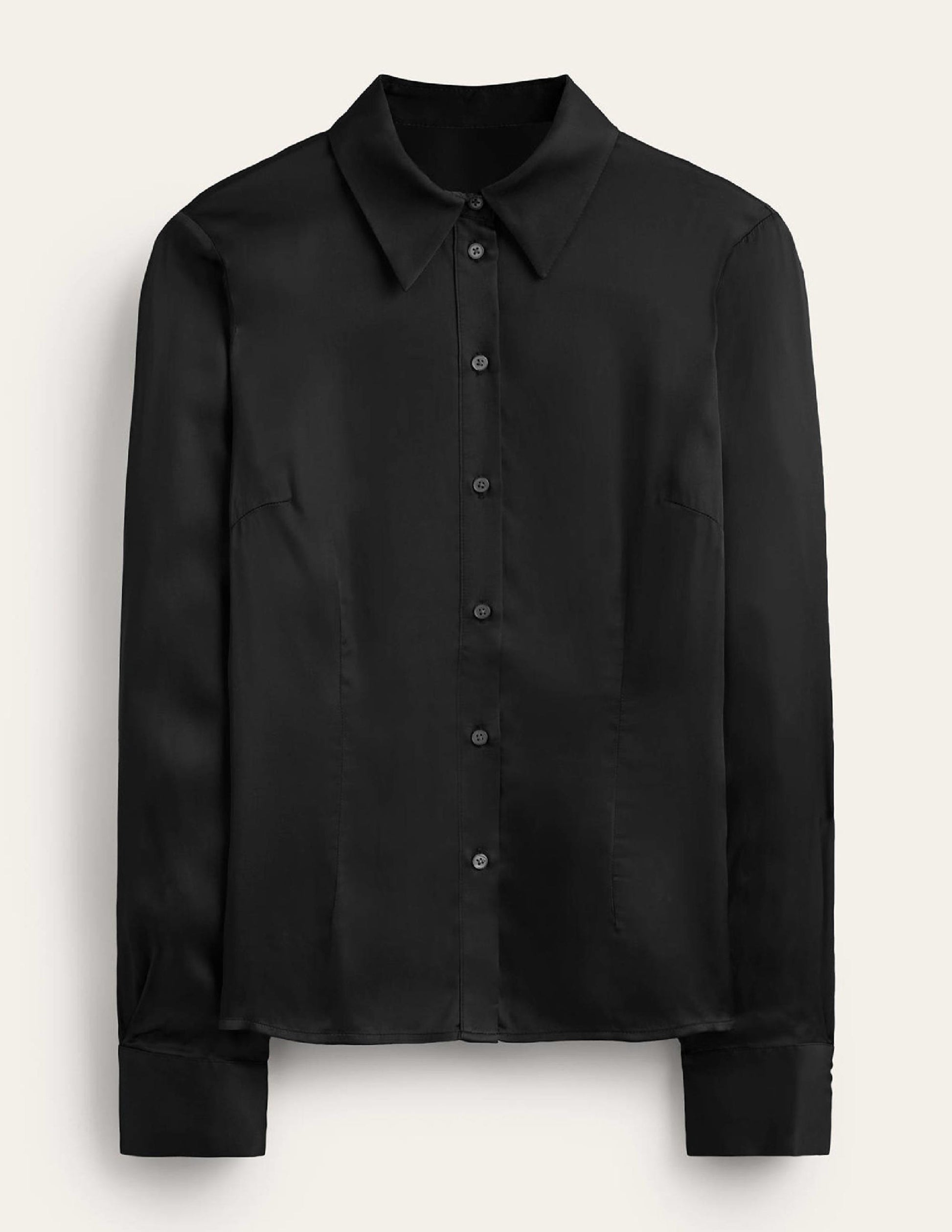 Saskia Satin Shirt-Black-5