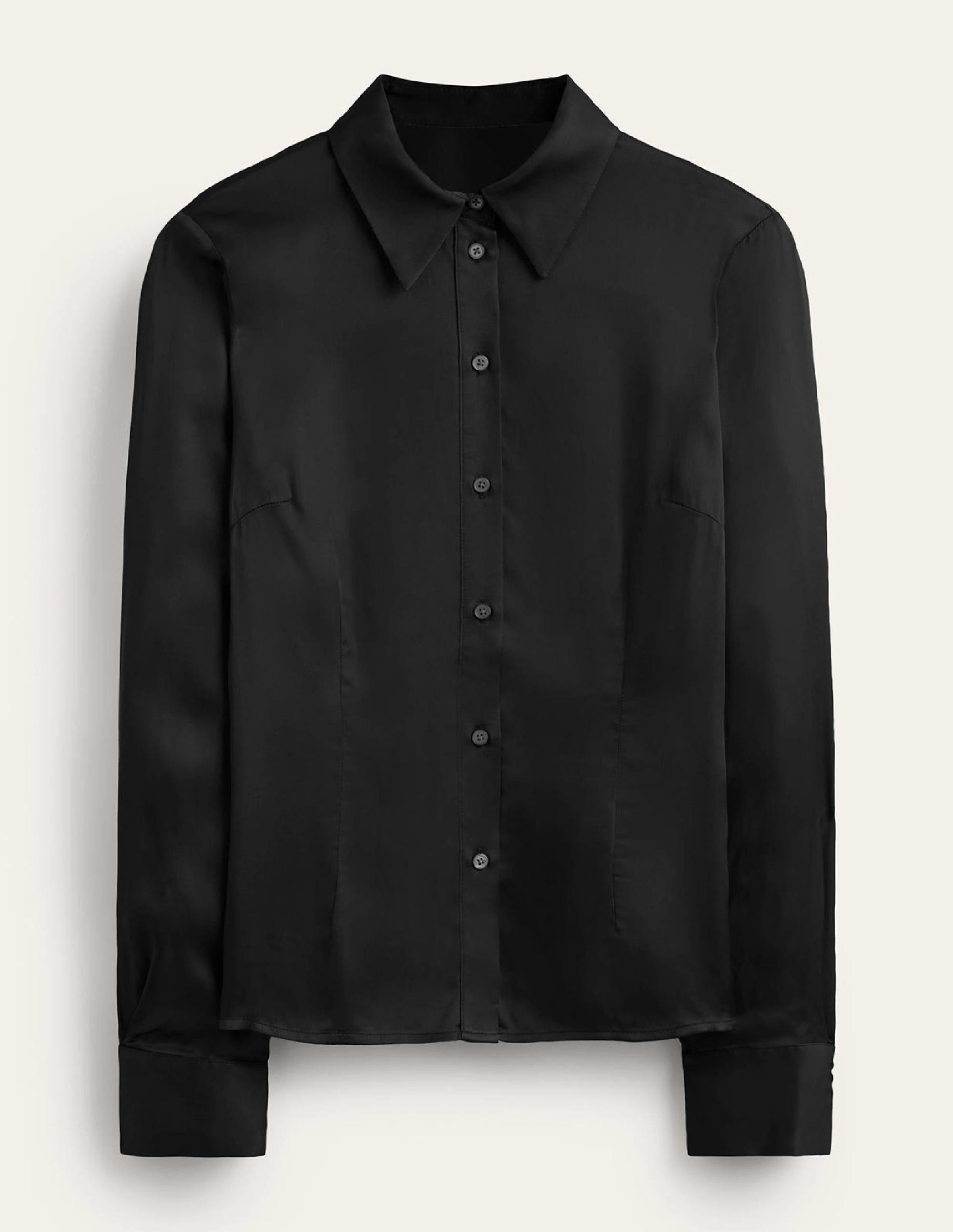 Saskia Satin Shirt-Black - Image 5