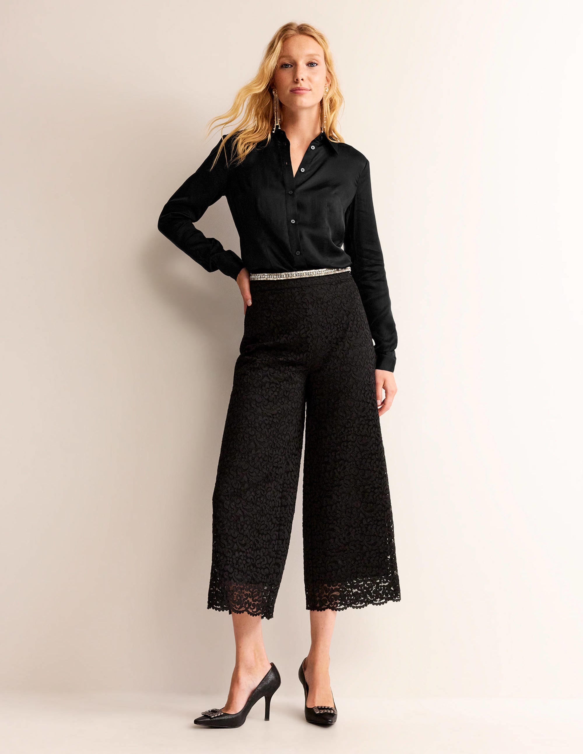 Saskia Satin Shirt-Black - Image 4