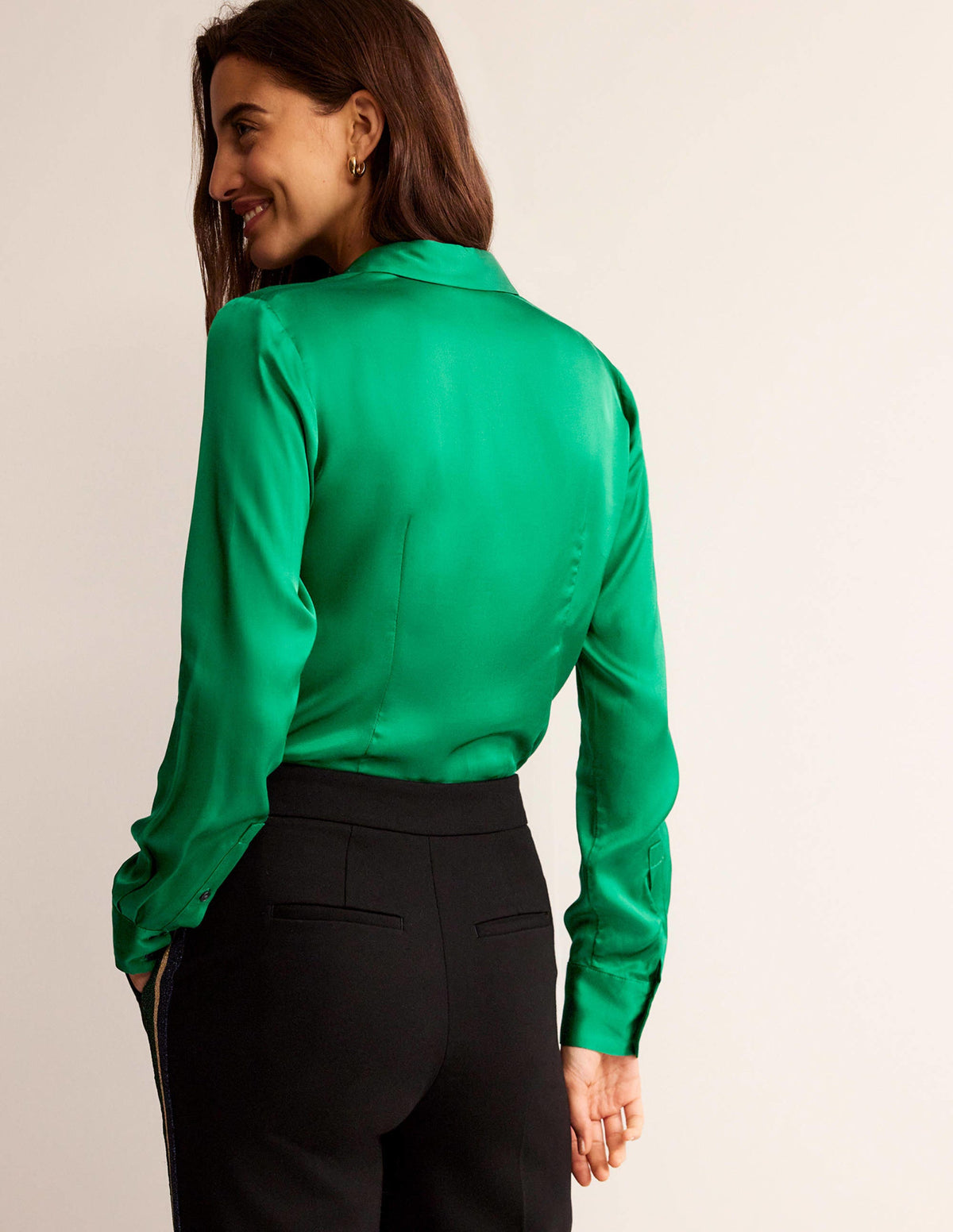Saskia Satin Shirt-Veridian Green-3