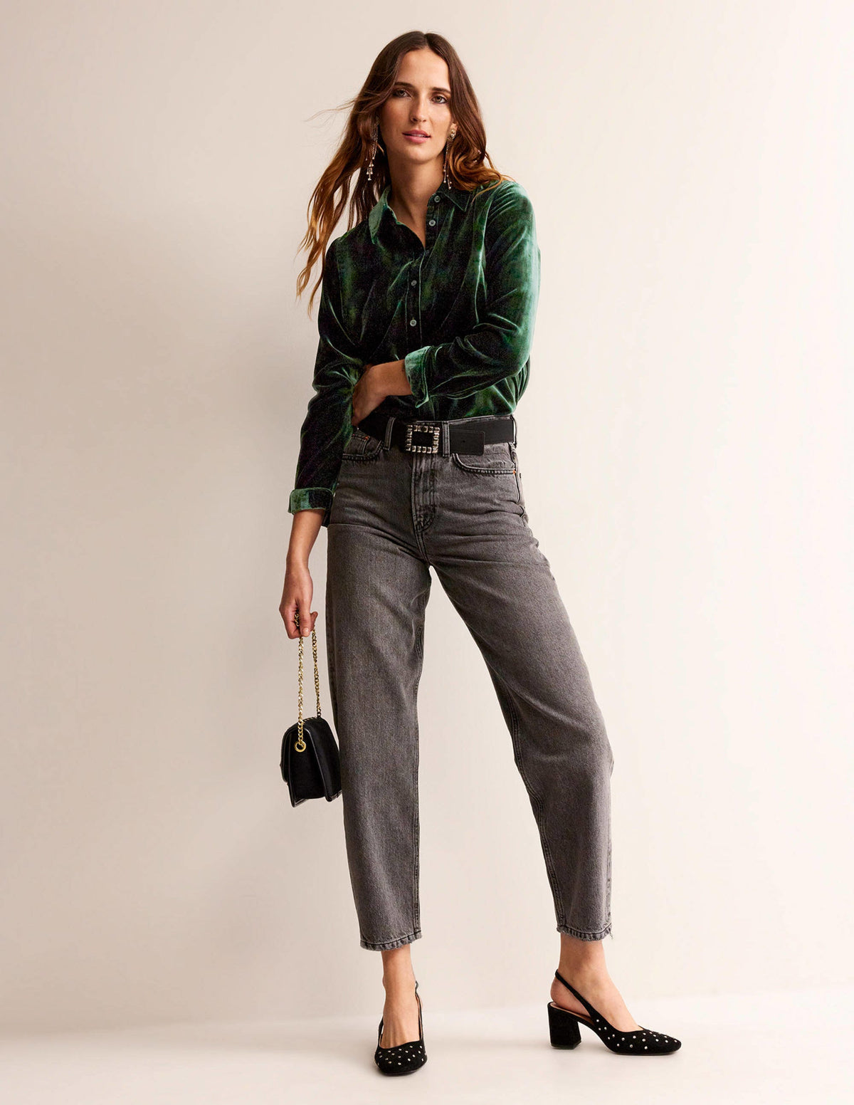 Sienna Velvet Shirt-Chatsworth Green - Image 4