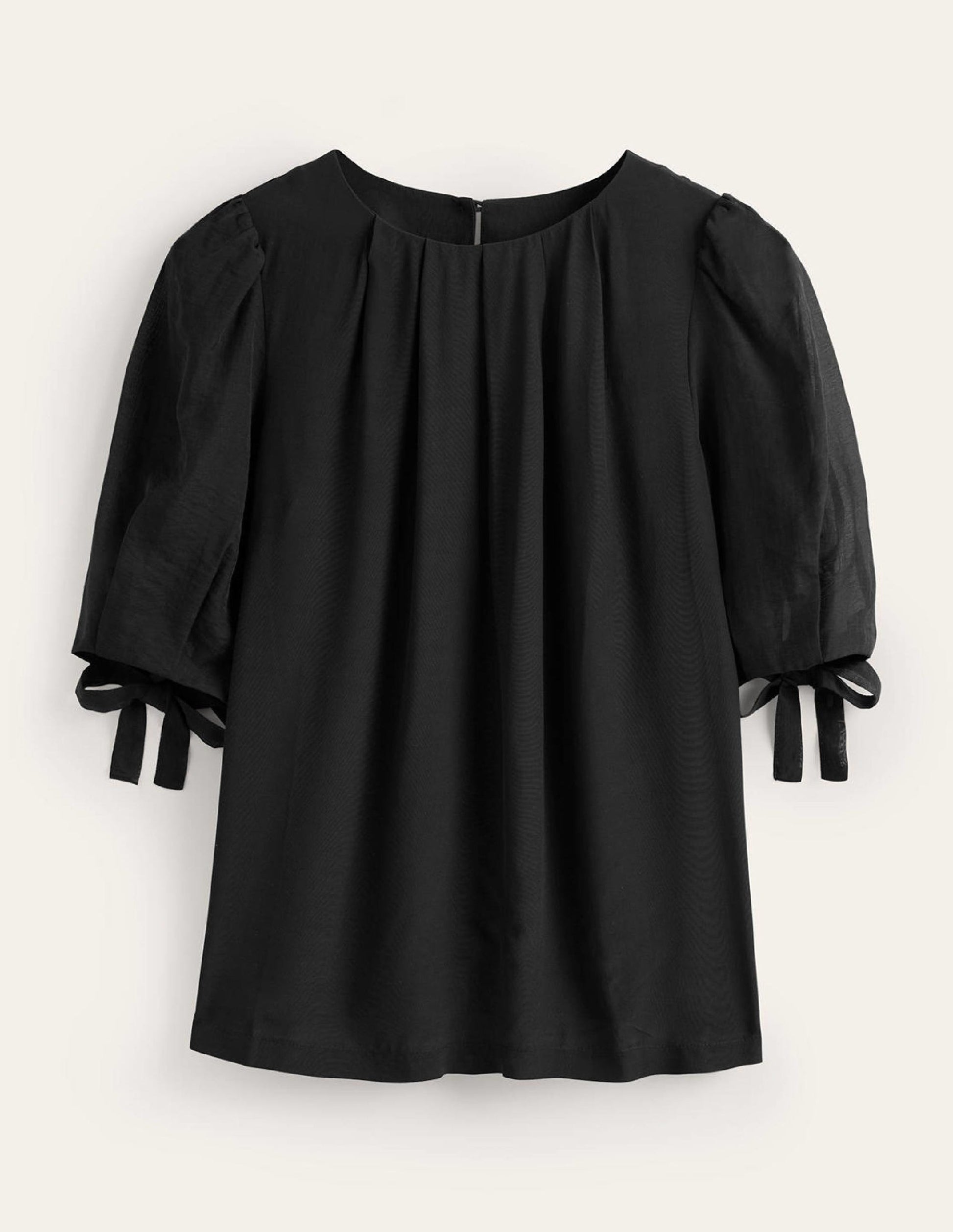 Organza Puff-Sleeve Top-Black-6