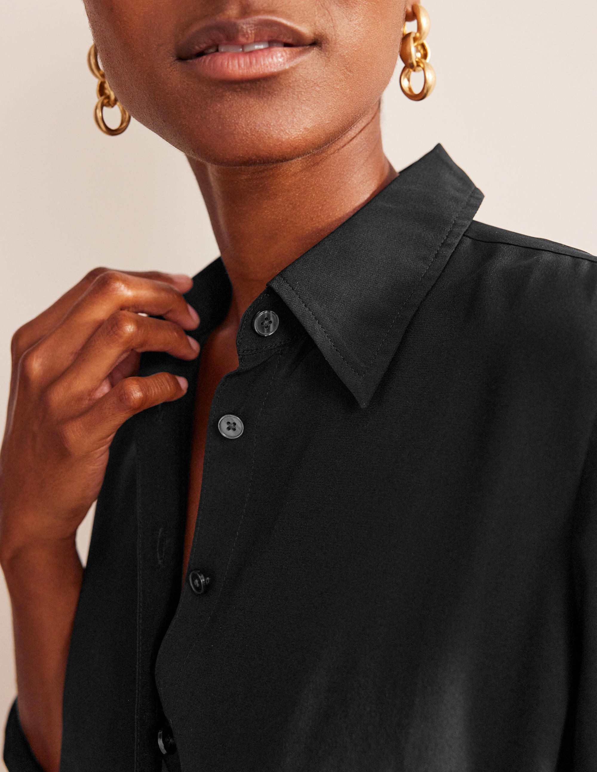 Sienna Silk Shirt-Black - Image 2