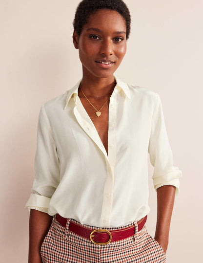 Sienna Silk Shirt-Ivory