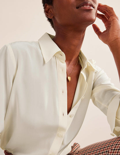 Sienna Silk Shirt-Ivory