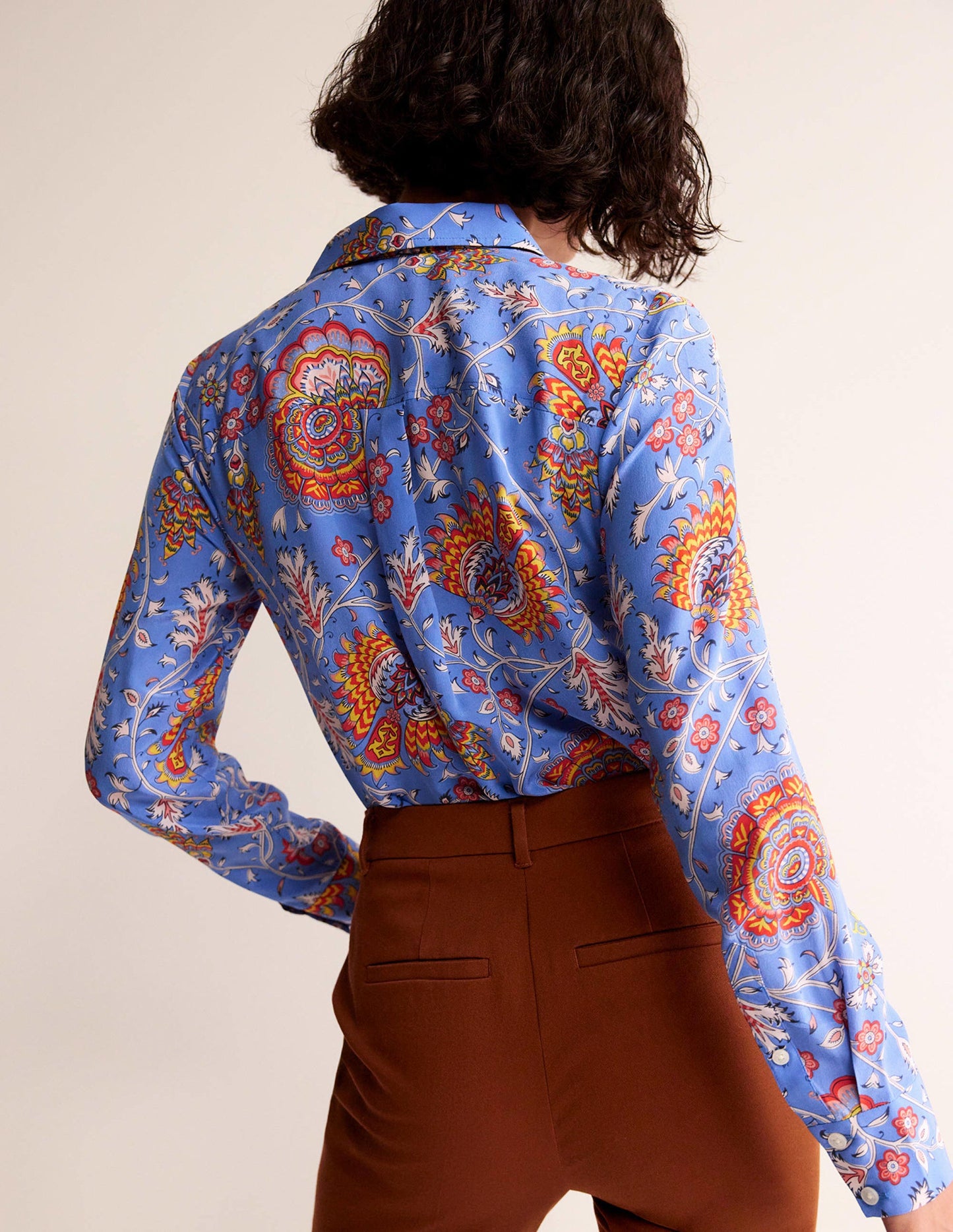 Sienna Silk Shirt-Azure, Gardenia Grove