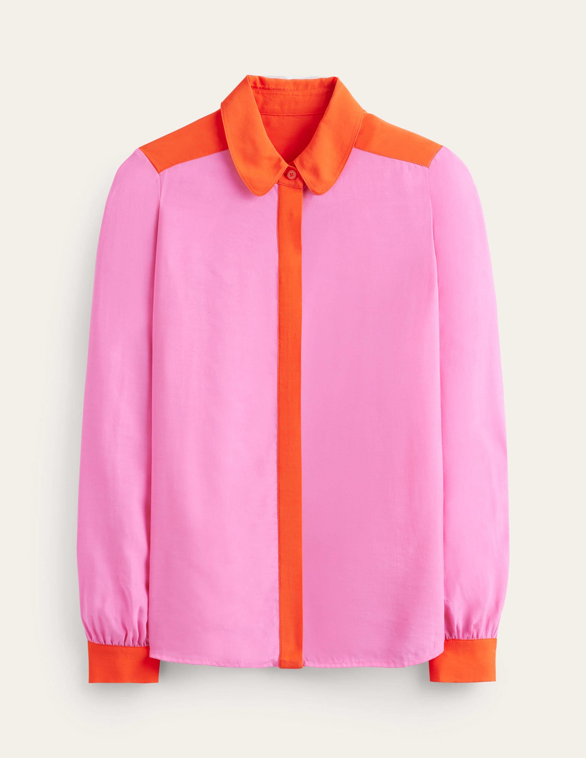 Colour Block Shirt-Pink/Red - Image 6