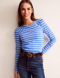 Arabella Stripe T-Shirt-Marina, Ivory