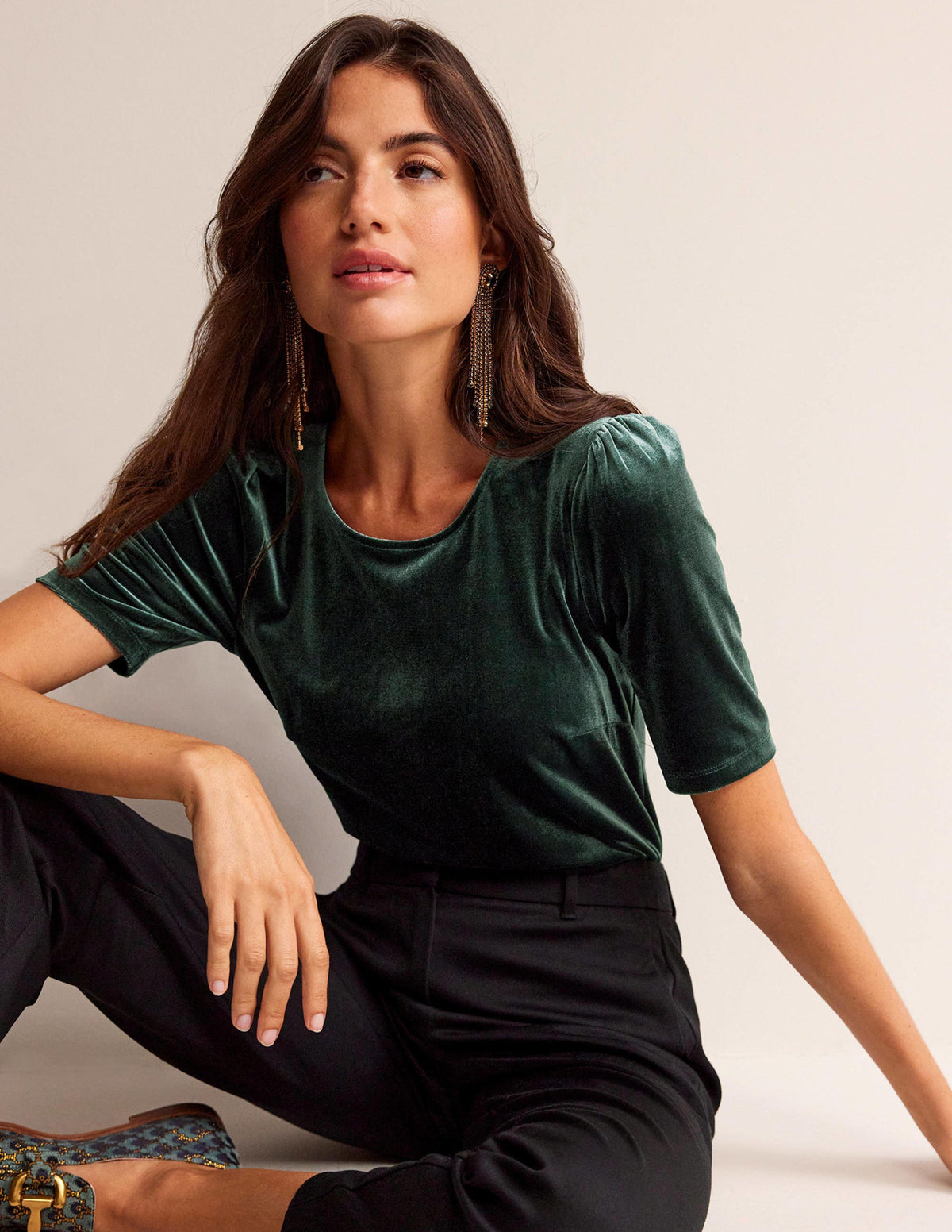 Velvet Party T-shirt-Chatsworth Green-4