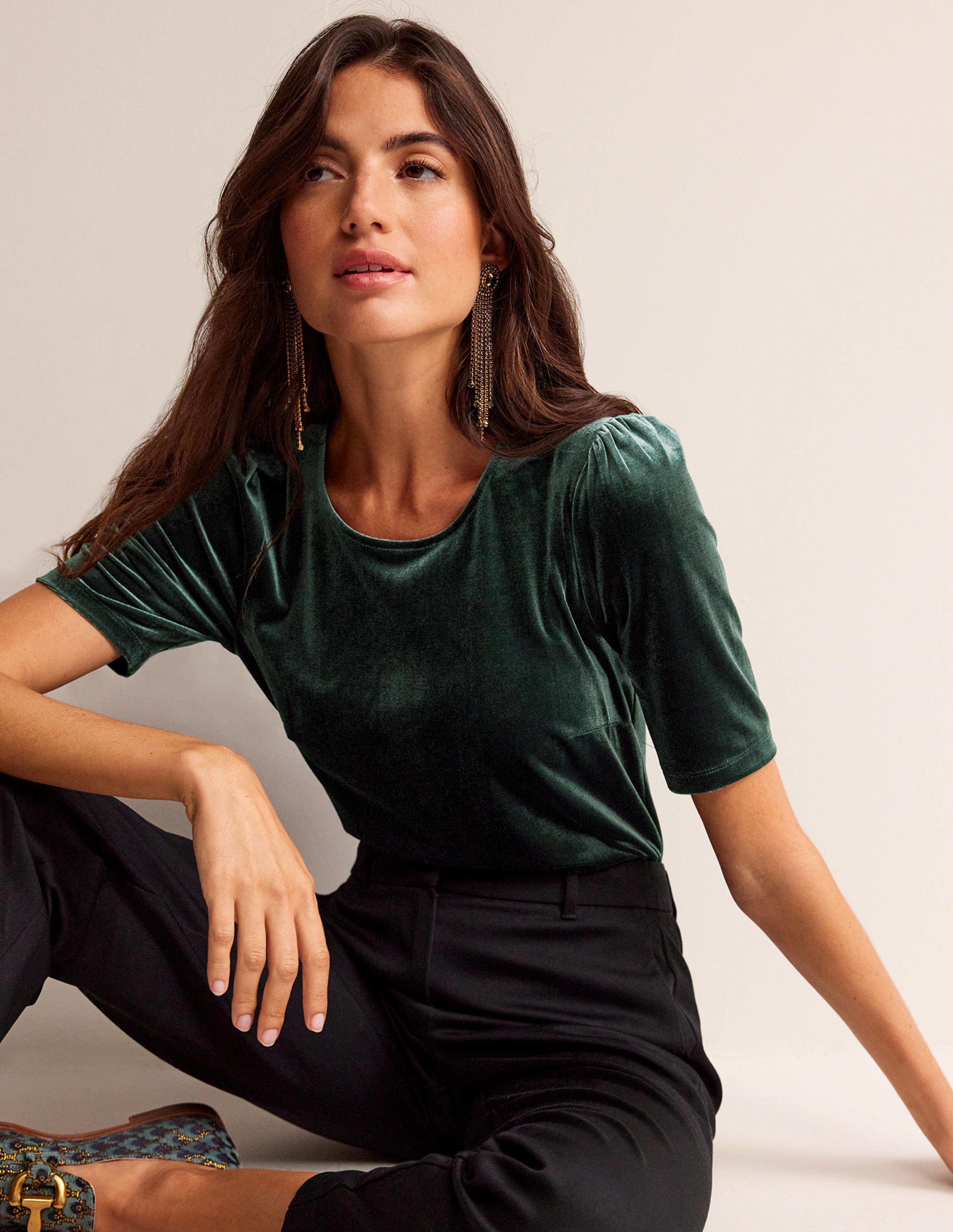 Velvet Party T-shirt-Chatsworth Green - Image 4