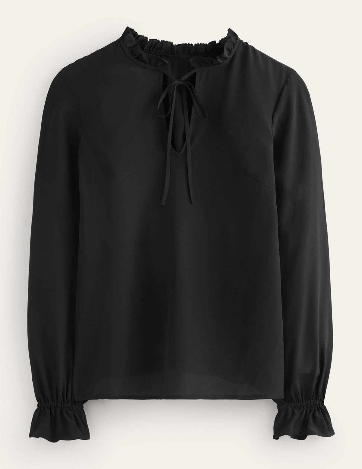 Silk Romantic Blouse-Black - Image 5