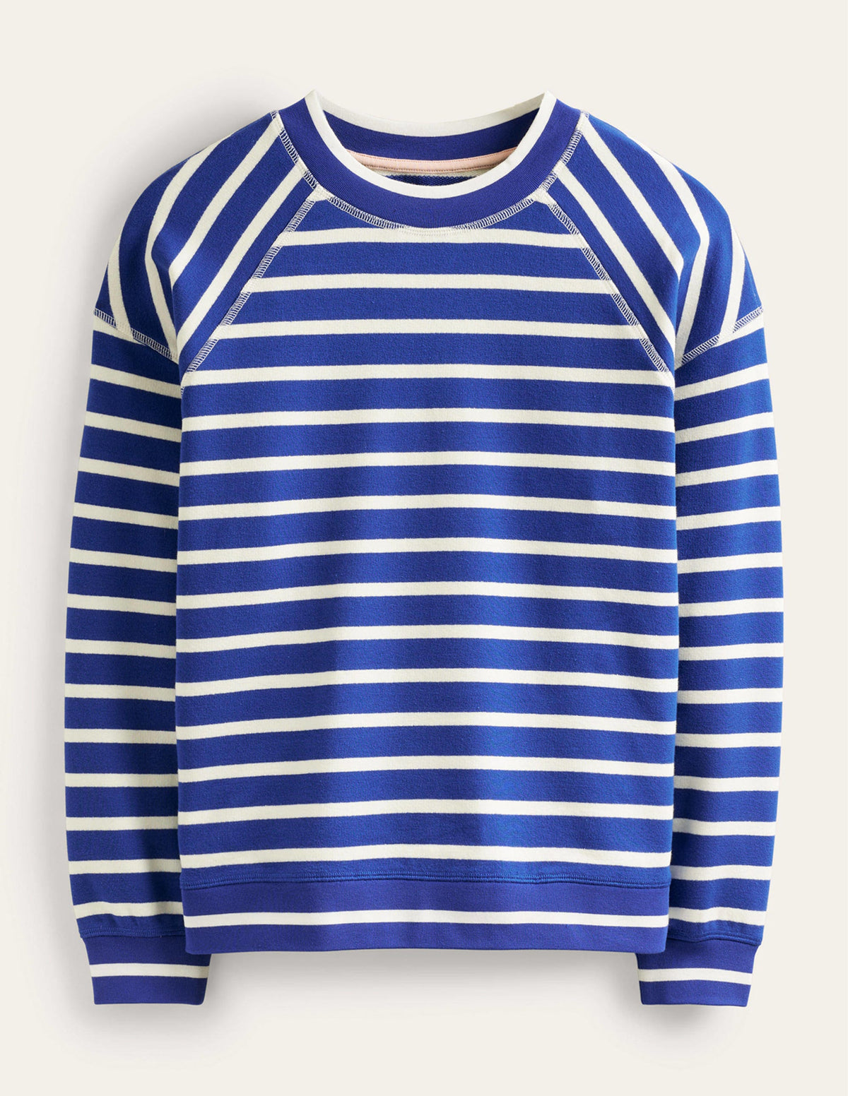 Striped Raglan Sweatshirt-Surf the Web, Ivory-5