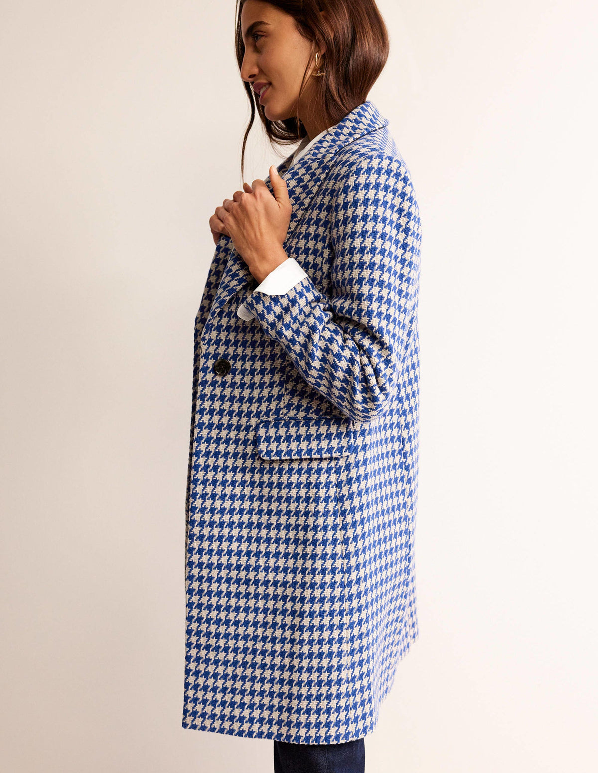 Canterbury Interest Coat-Blue and Ivory Dogstooth - Image 4