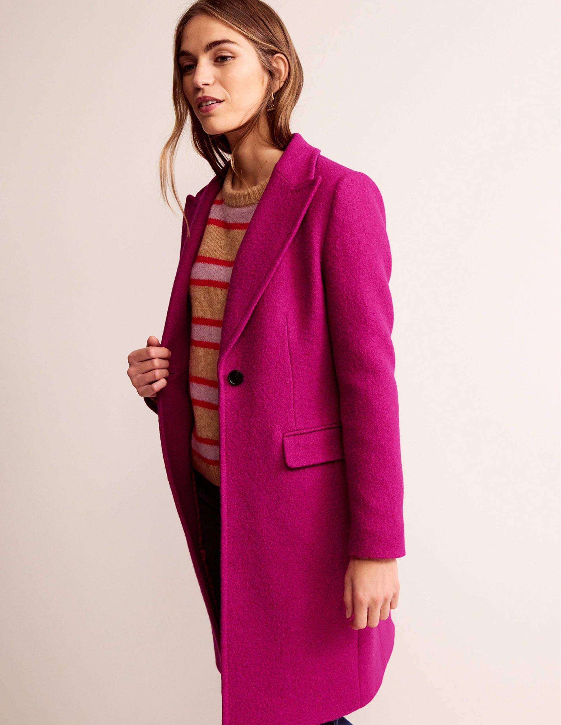 Canterbury Textured Coat-Magenta-1