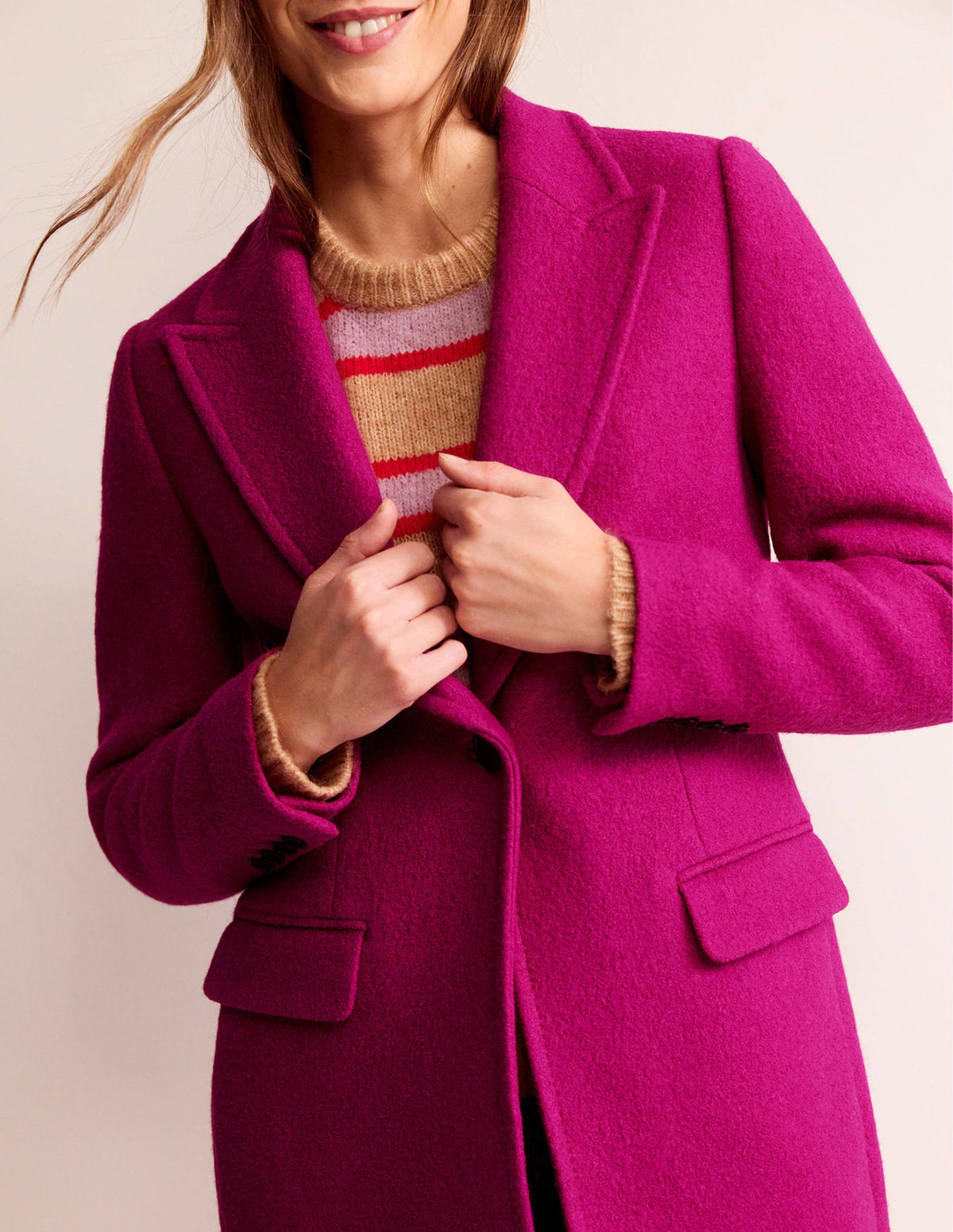 Canterbury Textured Coat-Magenta - Image 2