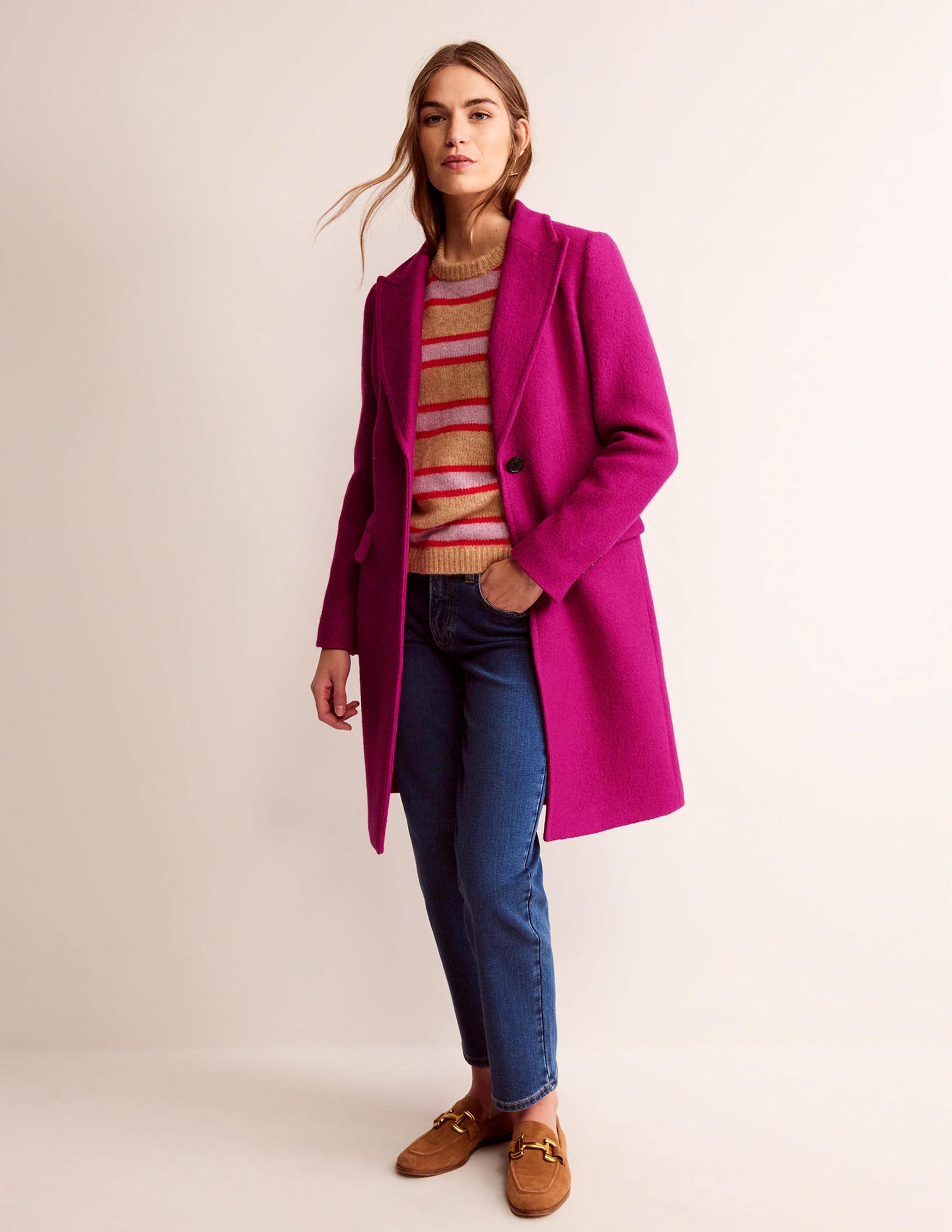 Canterbury Textured Coat-Magenta - Image 5