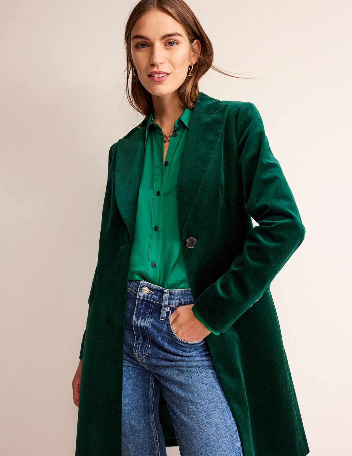 Canterbury Velvet Coat-Emerald Night-1