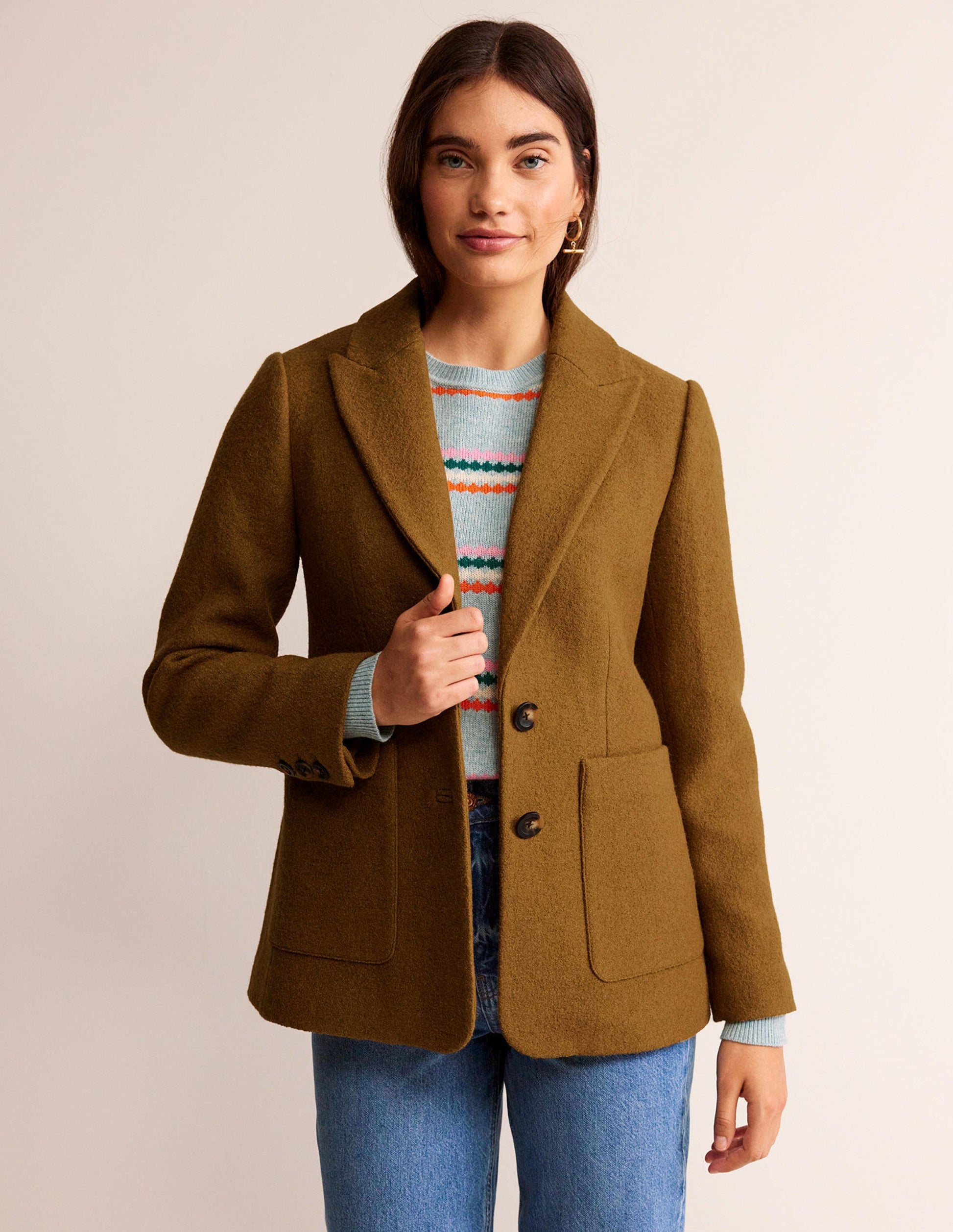 The Marylebone Textured Blazer-Camel-1
