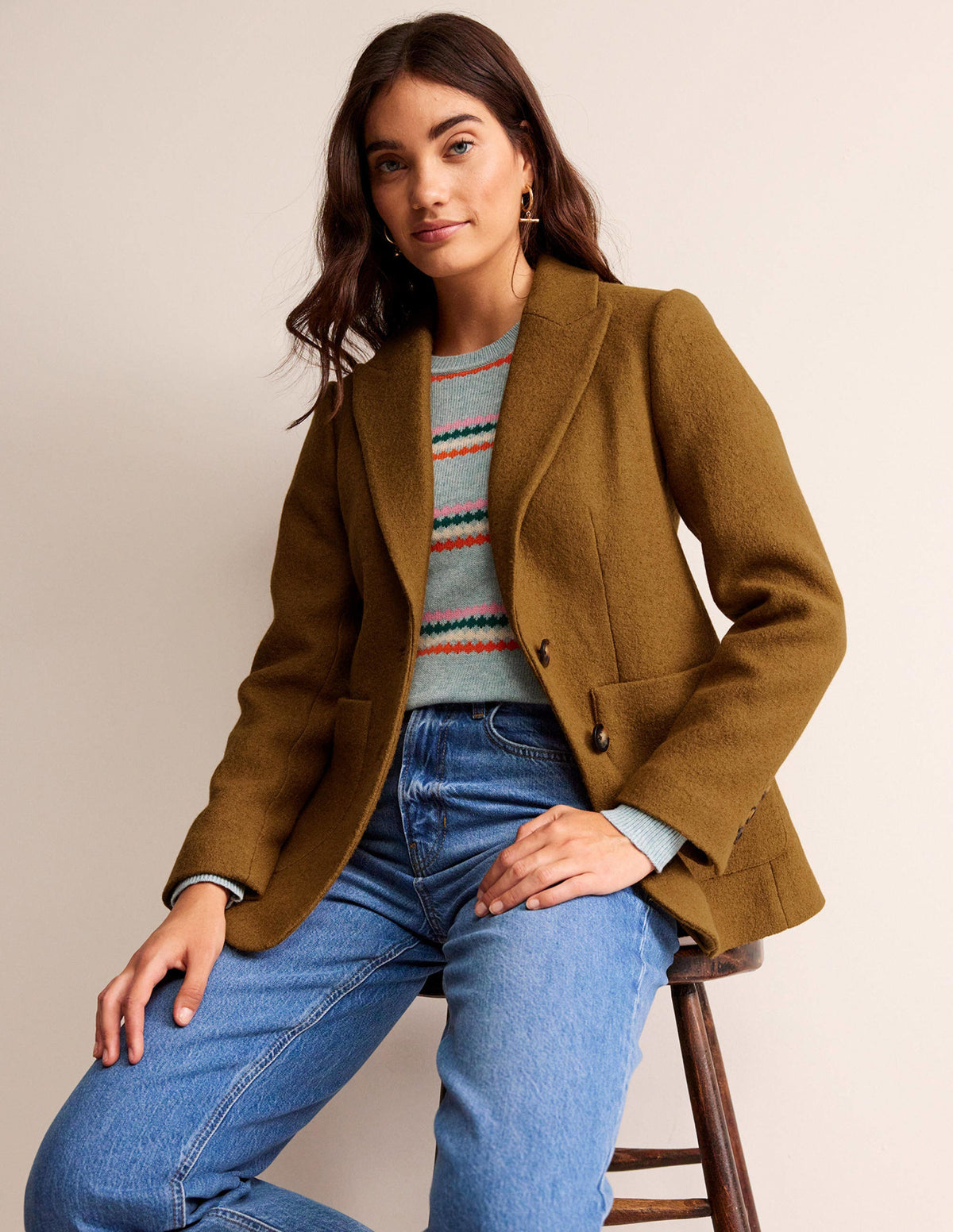 The Marylebone Textured Blazer-Camel-4