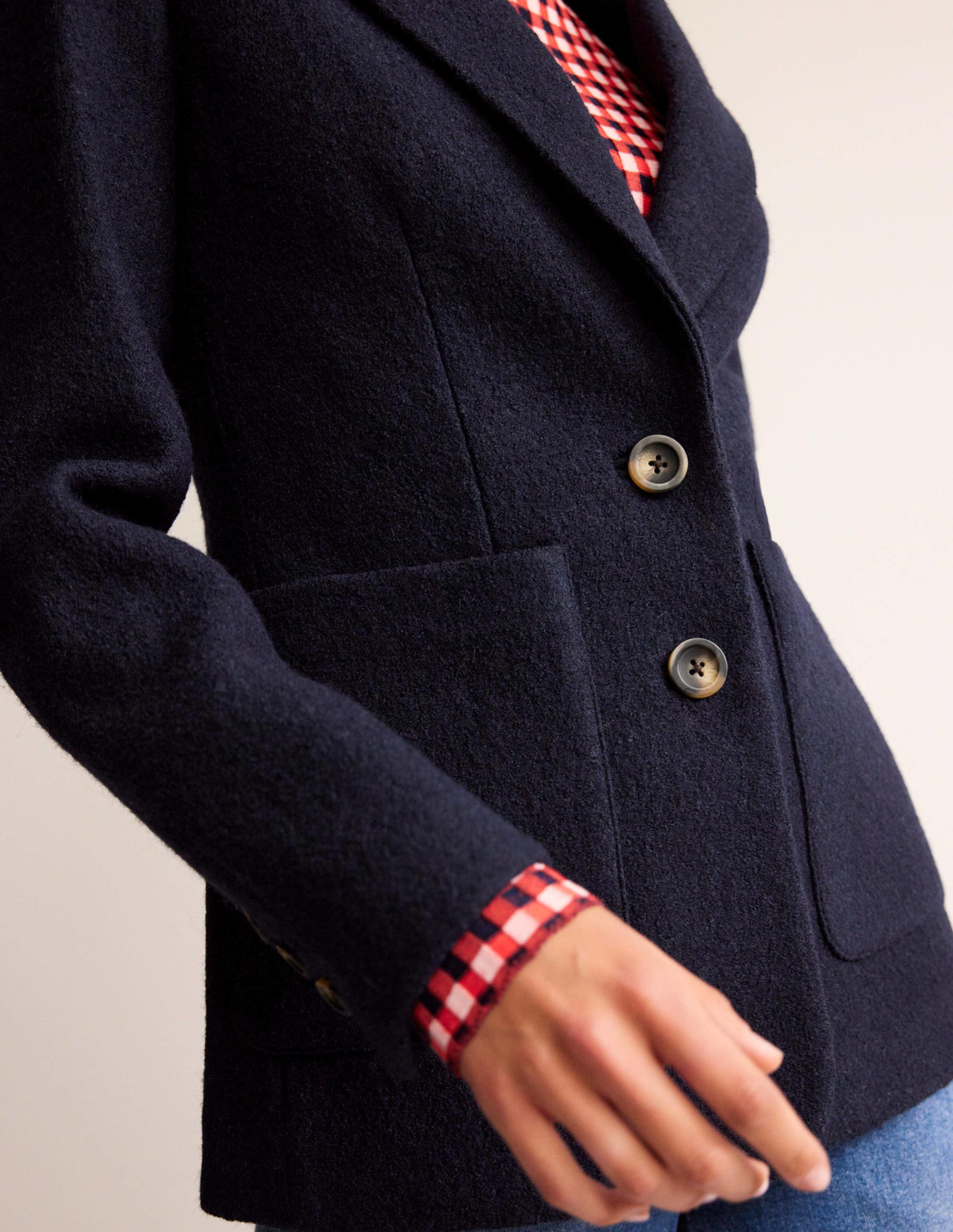 The Marylebone Textured Blazer-Navy - Image 2