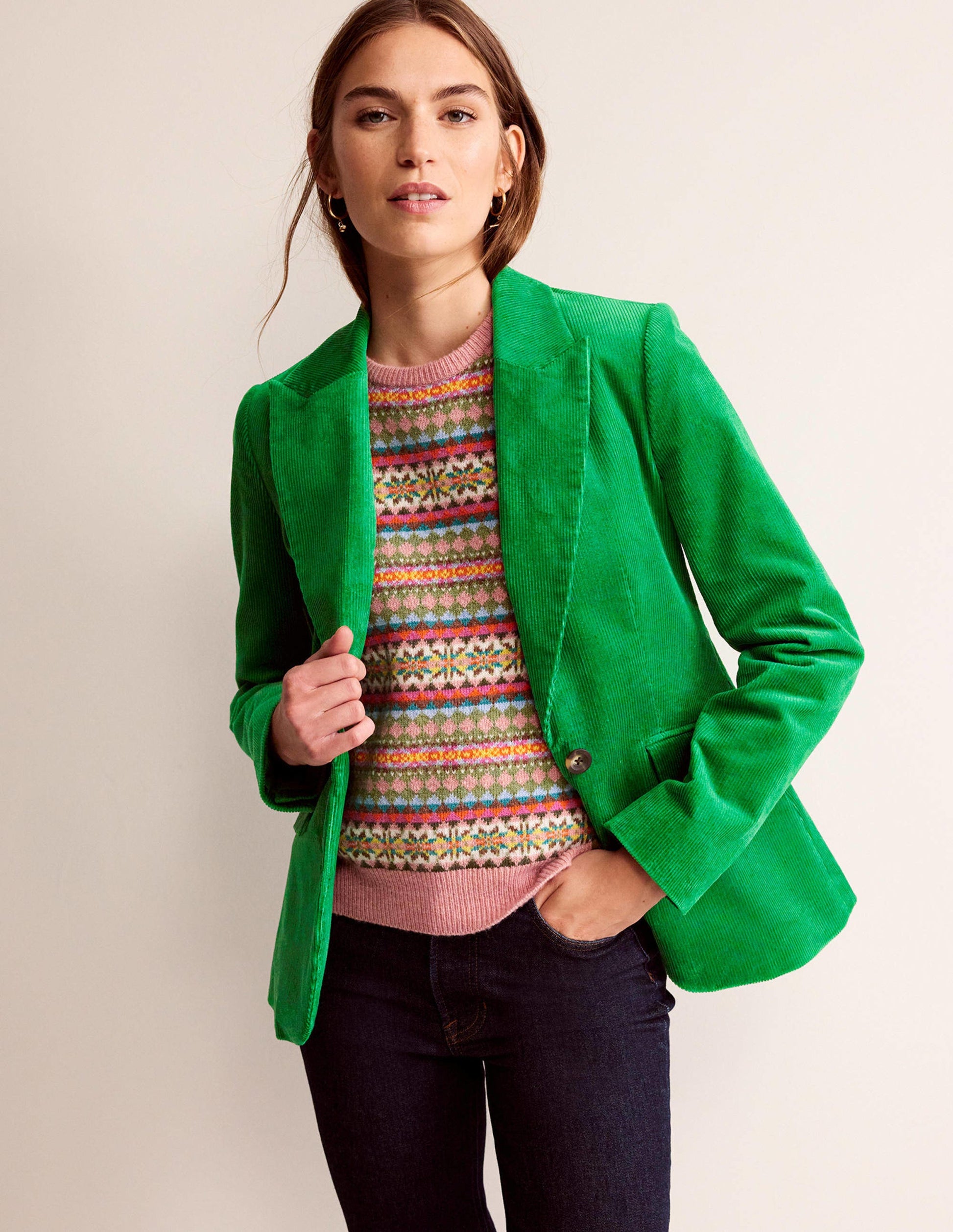 The Marylebone Cord Blazer-Highland Green-1