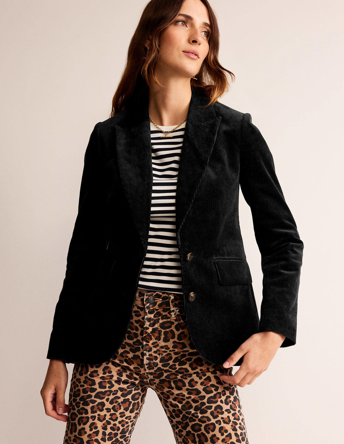 The Marylebone Cord Blazer-Black - Image 1