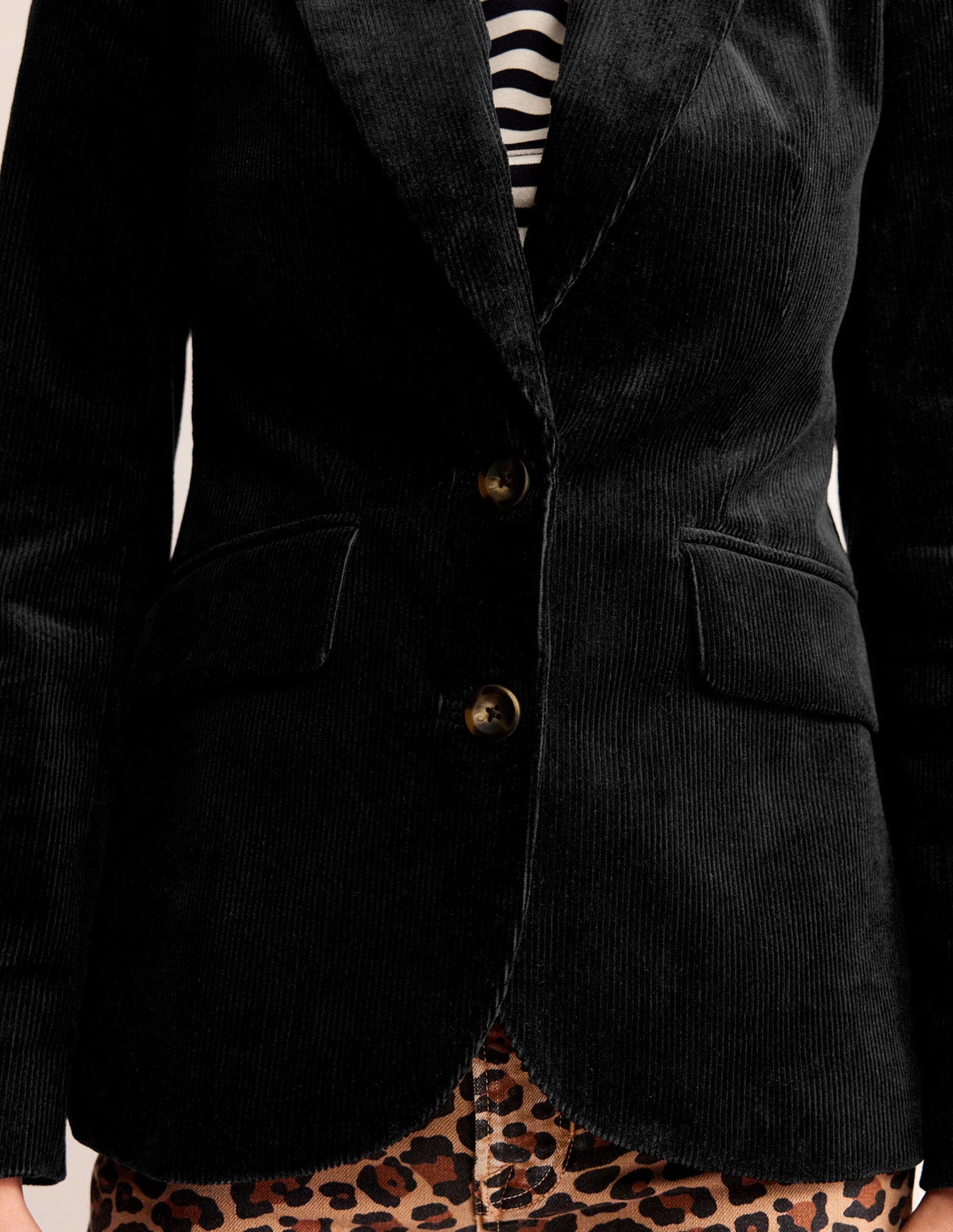 The Marylebone Cord Blazer-Black-2