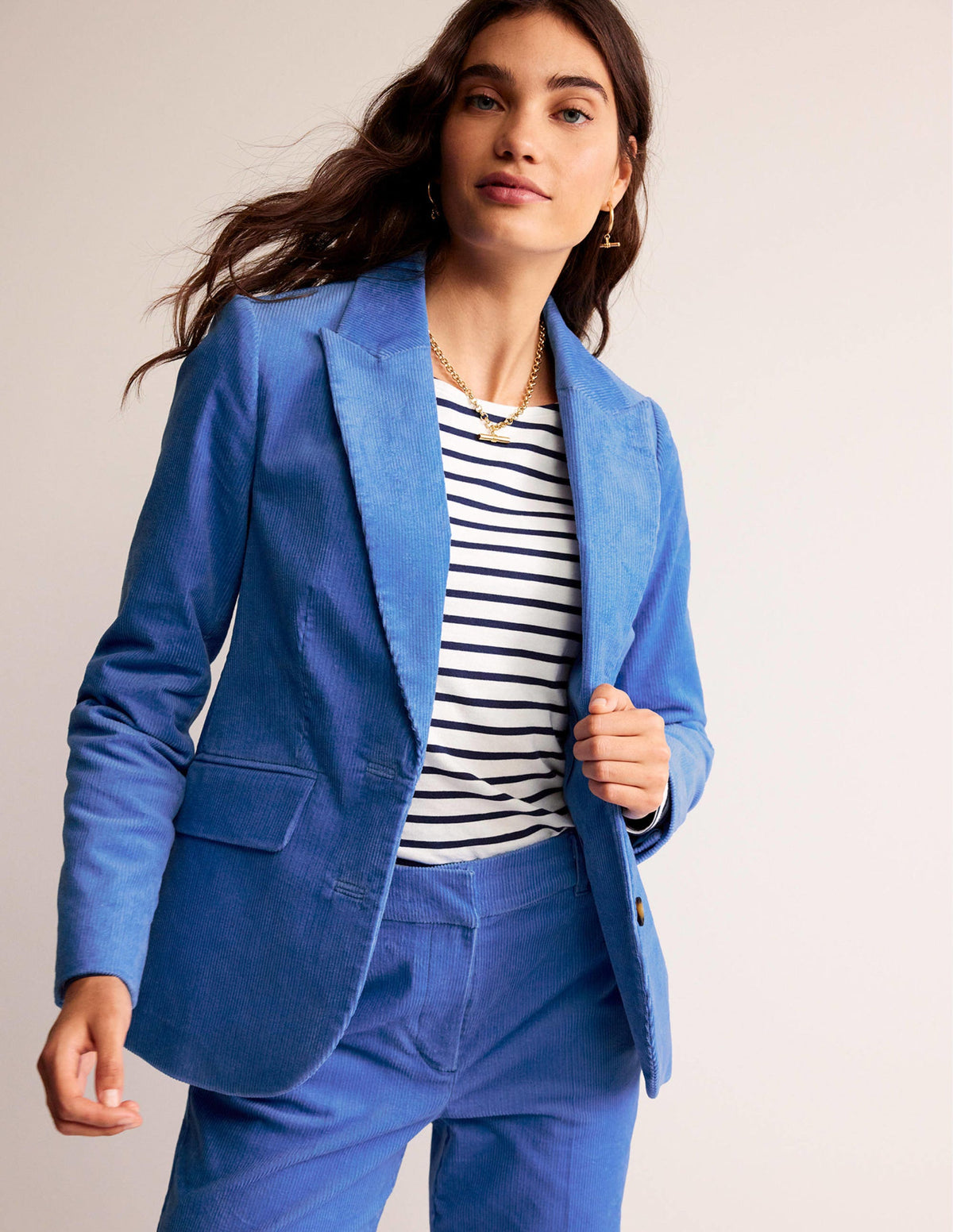 The Marylebone Cord Blazer-Marina - Image 1