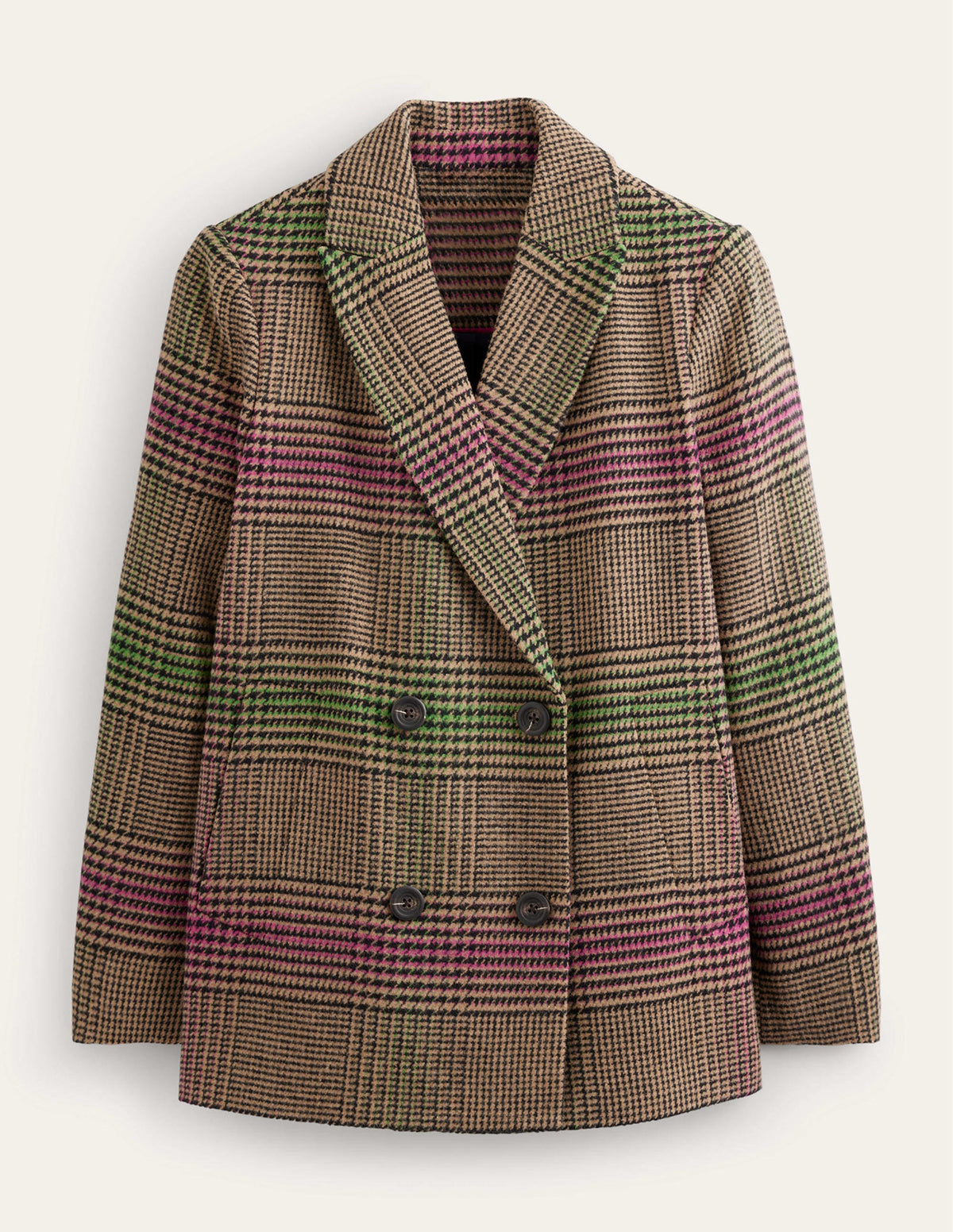 Double-Breasted Checked Coat-Check - Image 8